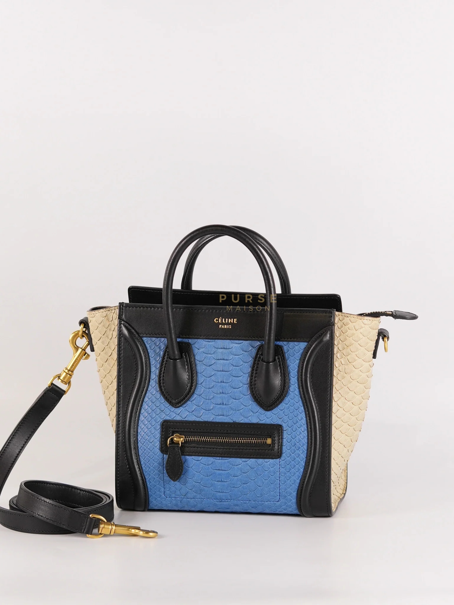Celine Nano Luggage Tri-color in Python Exotic Leather - Image 2
