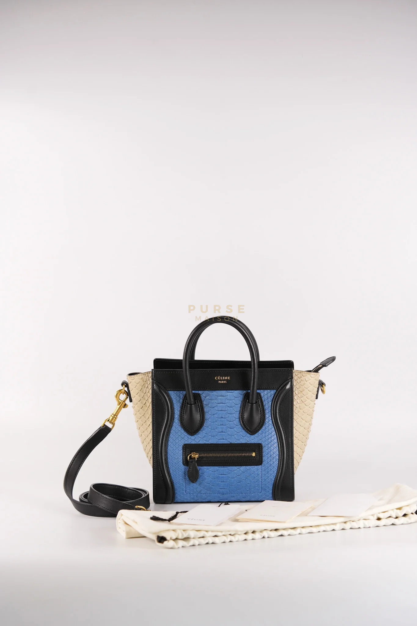 Celine Nano Luggage Tri-color in Python Exotic Leather - Image 39