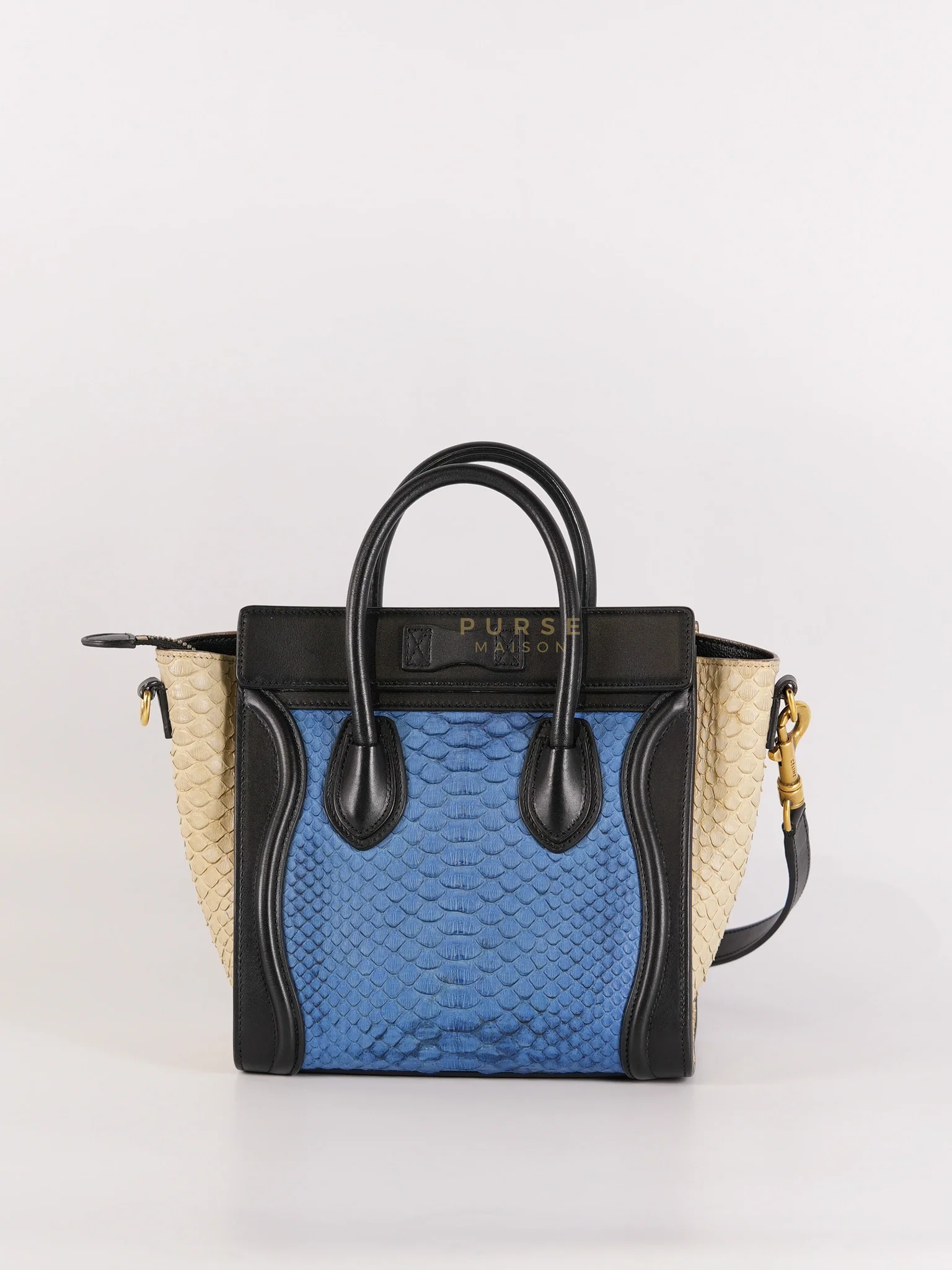 Celine Nano Luggage Tri-color in Python Exotic Leather - Image 4