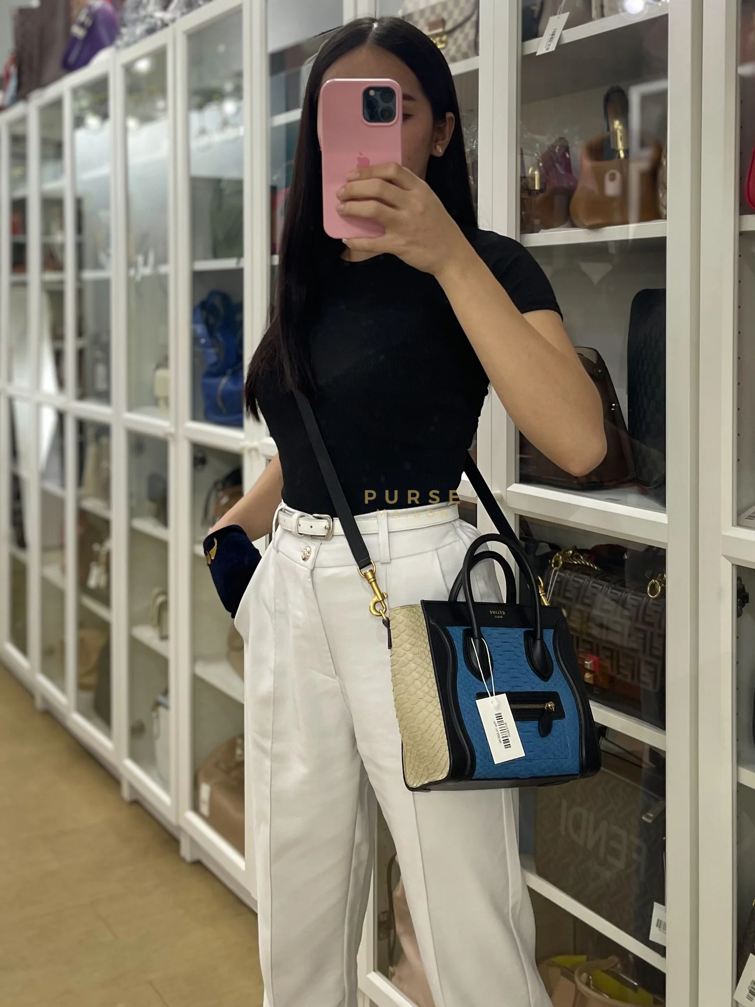 Celine Nano Luggage Tri-color in Python Exotic Leather - Image 43