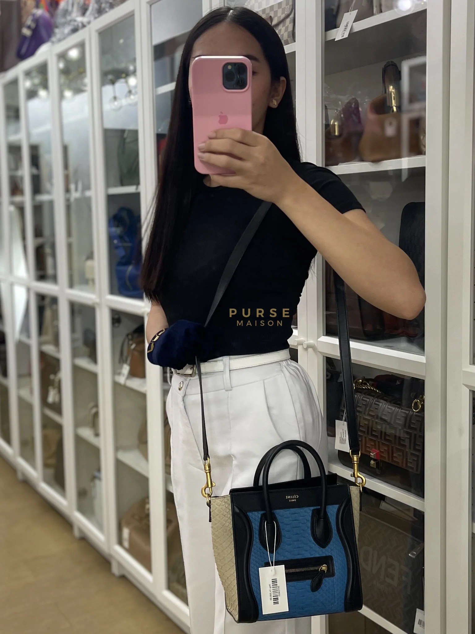 Celine Nano Luggage Tri-color in Python Exotic Leather - Image 44