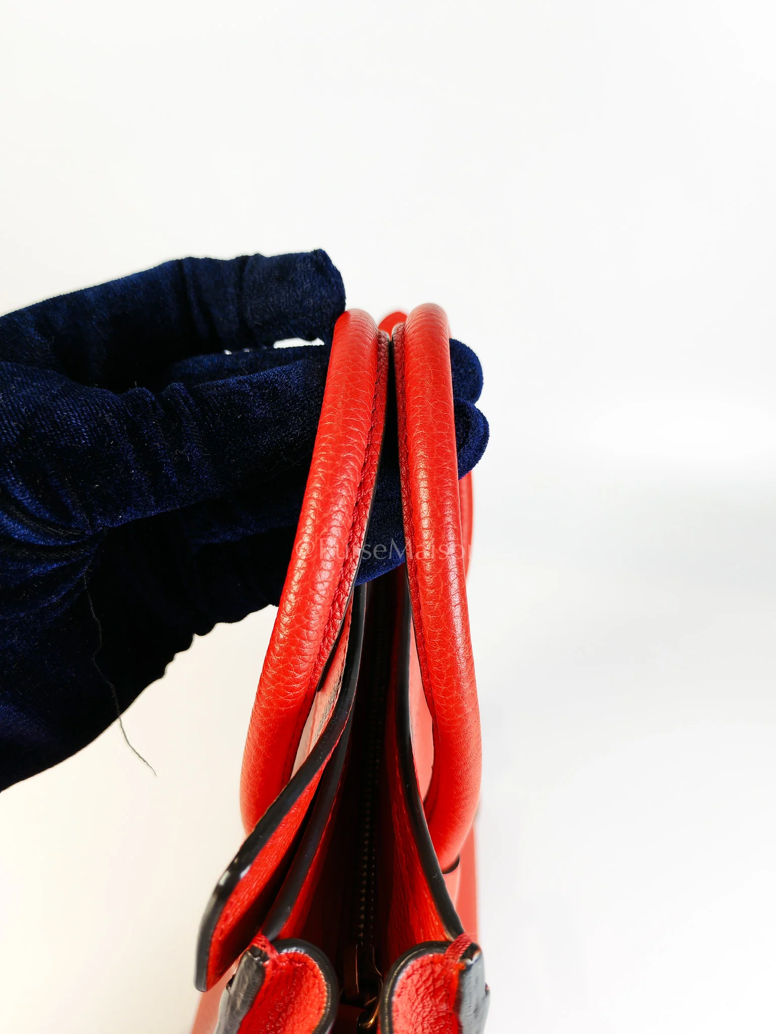 Celine Nano Luggage Tote Bag in Red Grained Calfskin Leather - Image 18