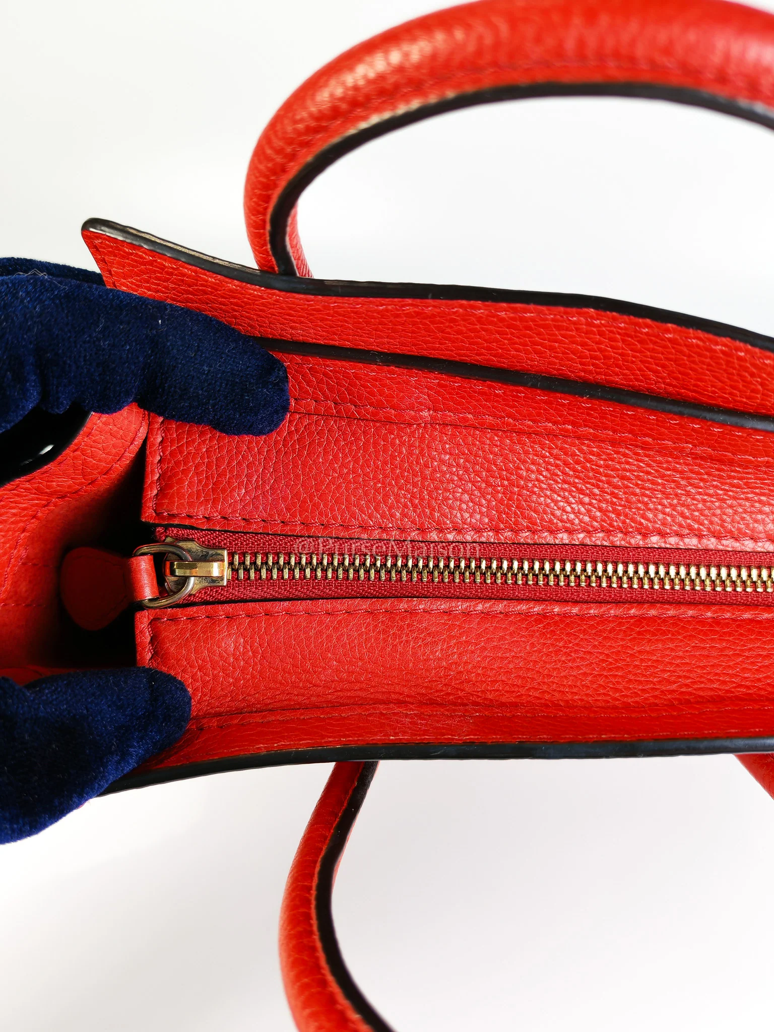 Celine Nano Luggage Tote Bag in Red Grained Calfskin Leather - Image 23