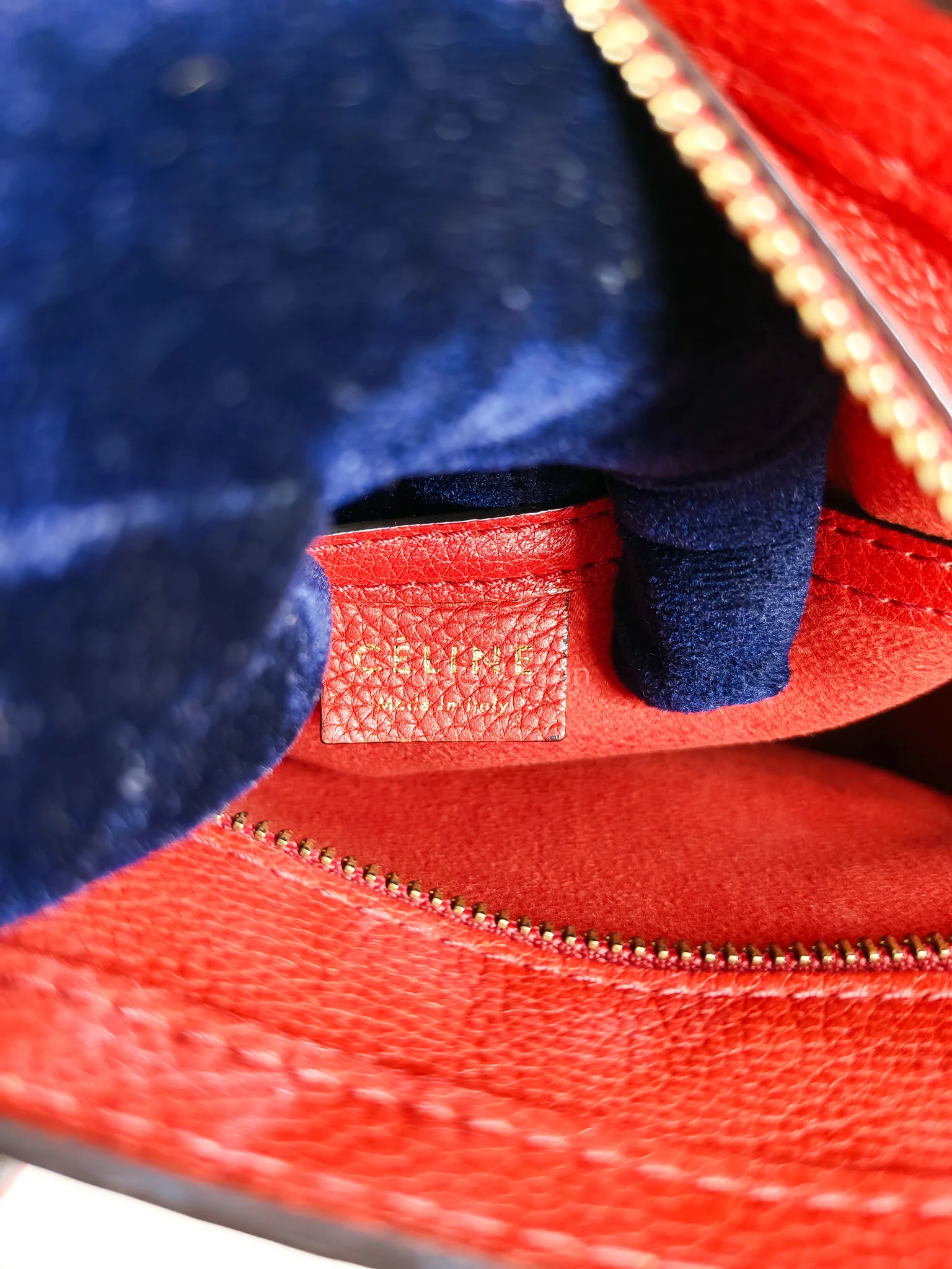 Celine Nano Luggage Tote Bag in Red Grained Calfskin Leather - Image 25