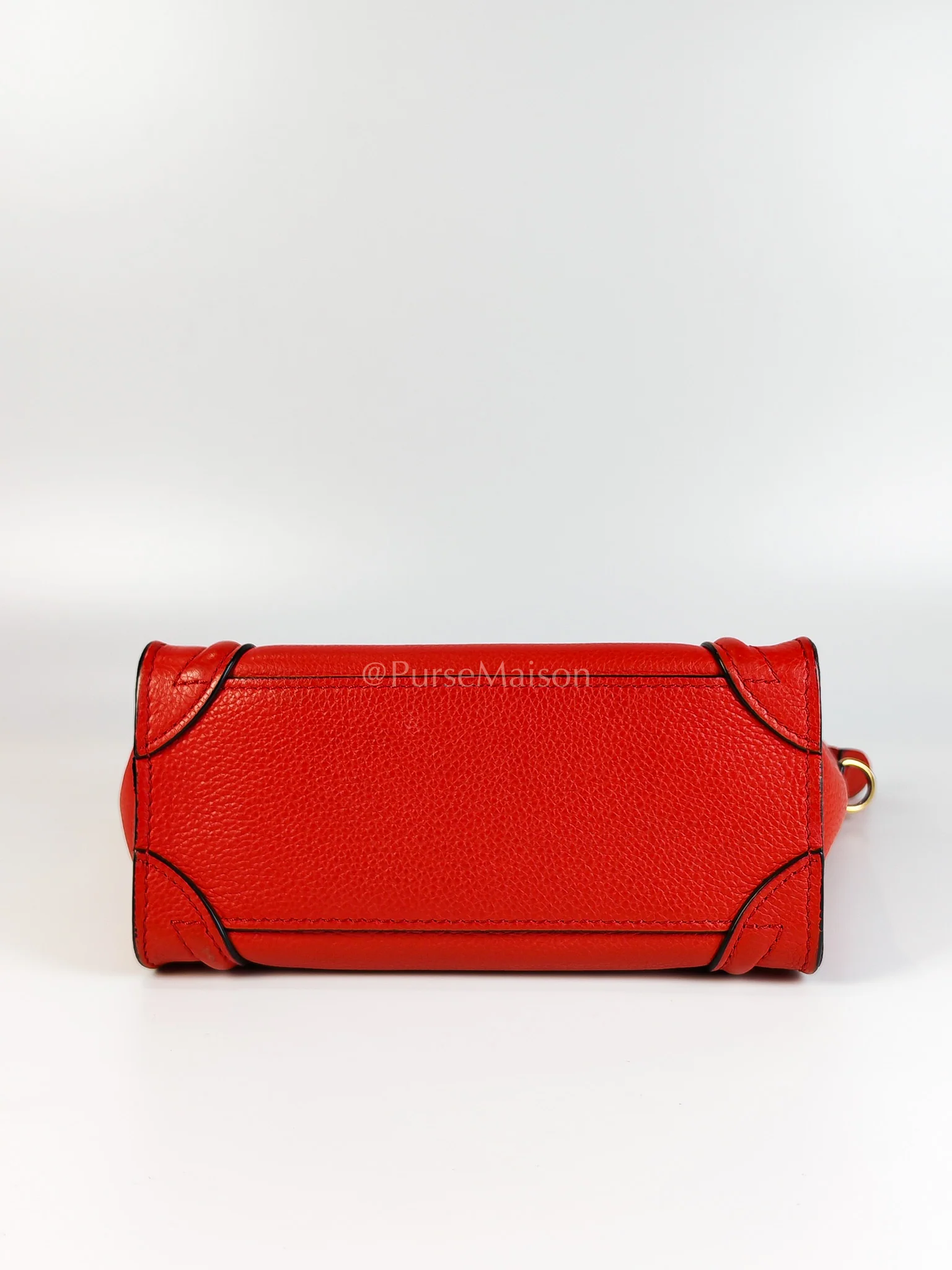 Celine Nano Luggage Tote Bag in Red Grained Calfskin Leather - Image 7