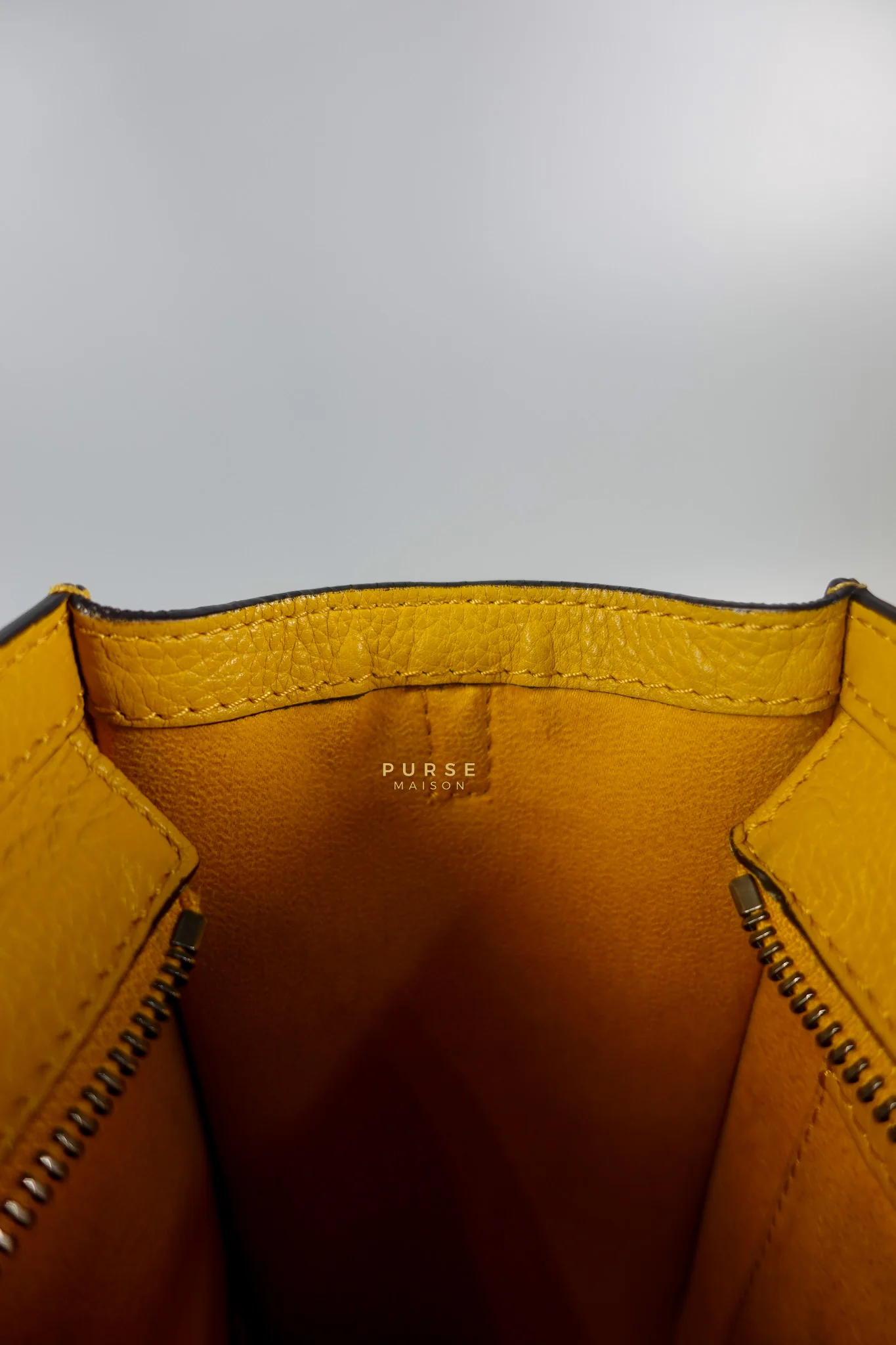 Celine Nano Luggage Yellow Drummed Calfskin Leather Handbag - Image 32