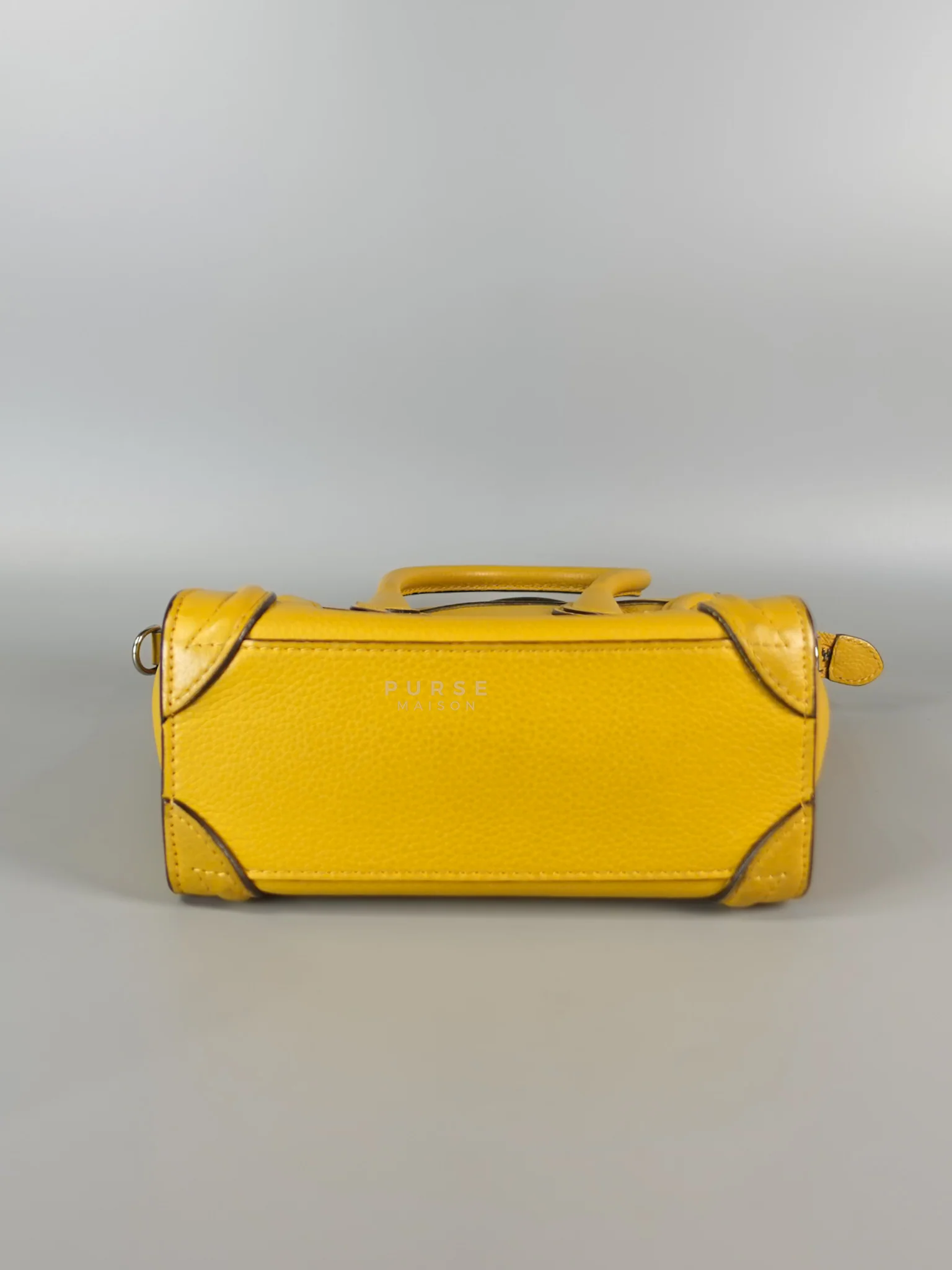 Celine Nano Luggage Yellow Drummed Calfskin Leather Handbag - Image 9
