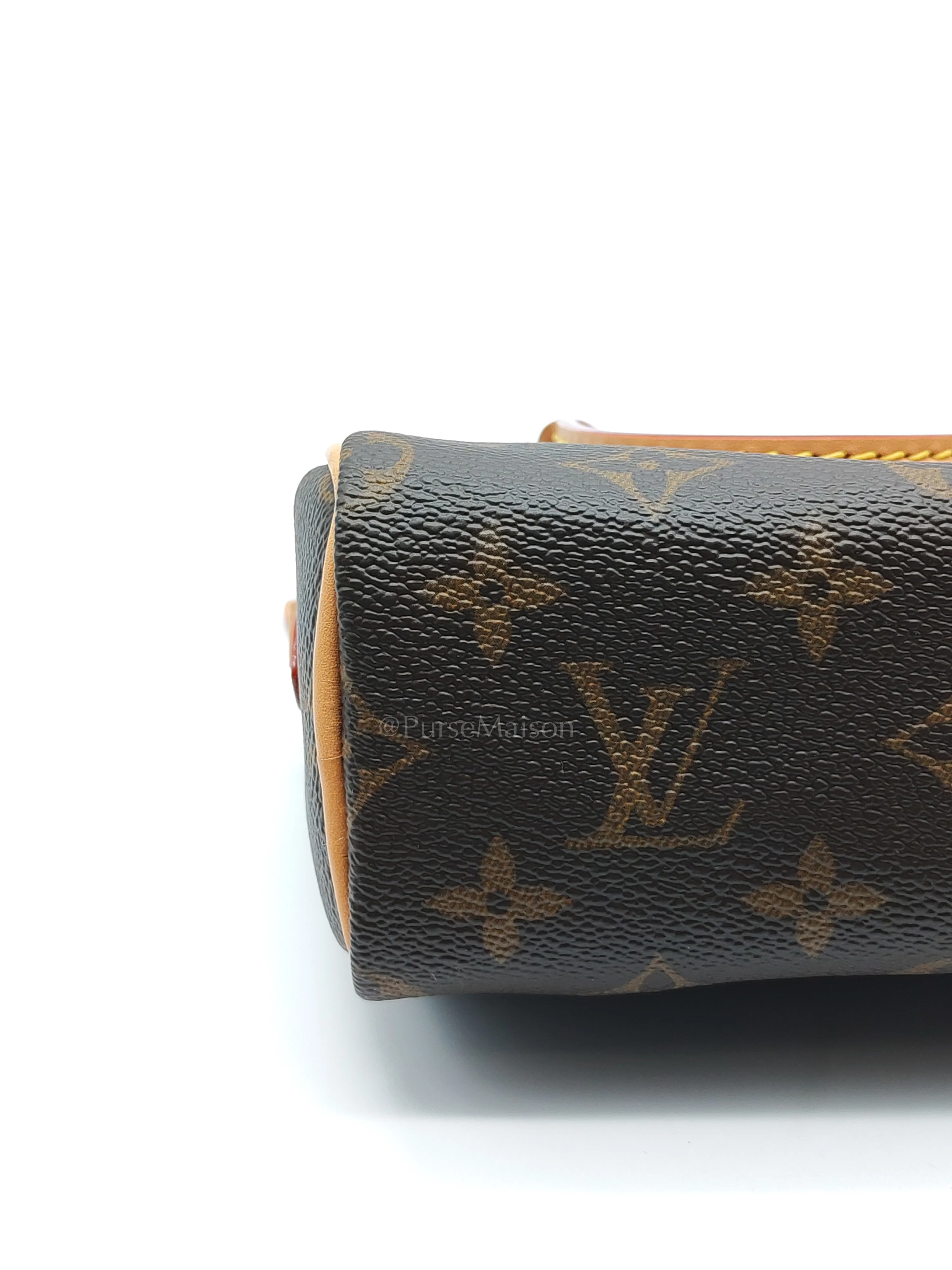 Louis Vuitton Nano Speedy Bandoulière in Monogram Canvas & Gold Hardware (Datecode: TN3265) - Image 13