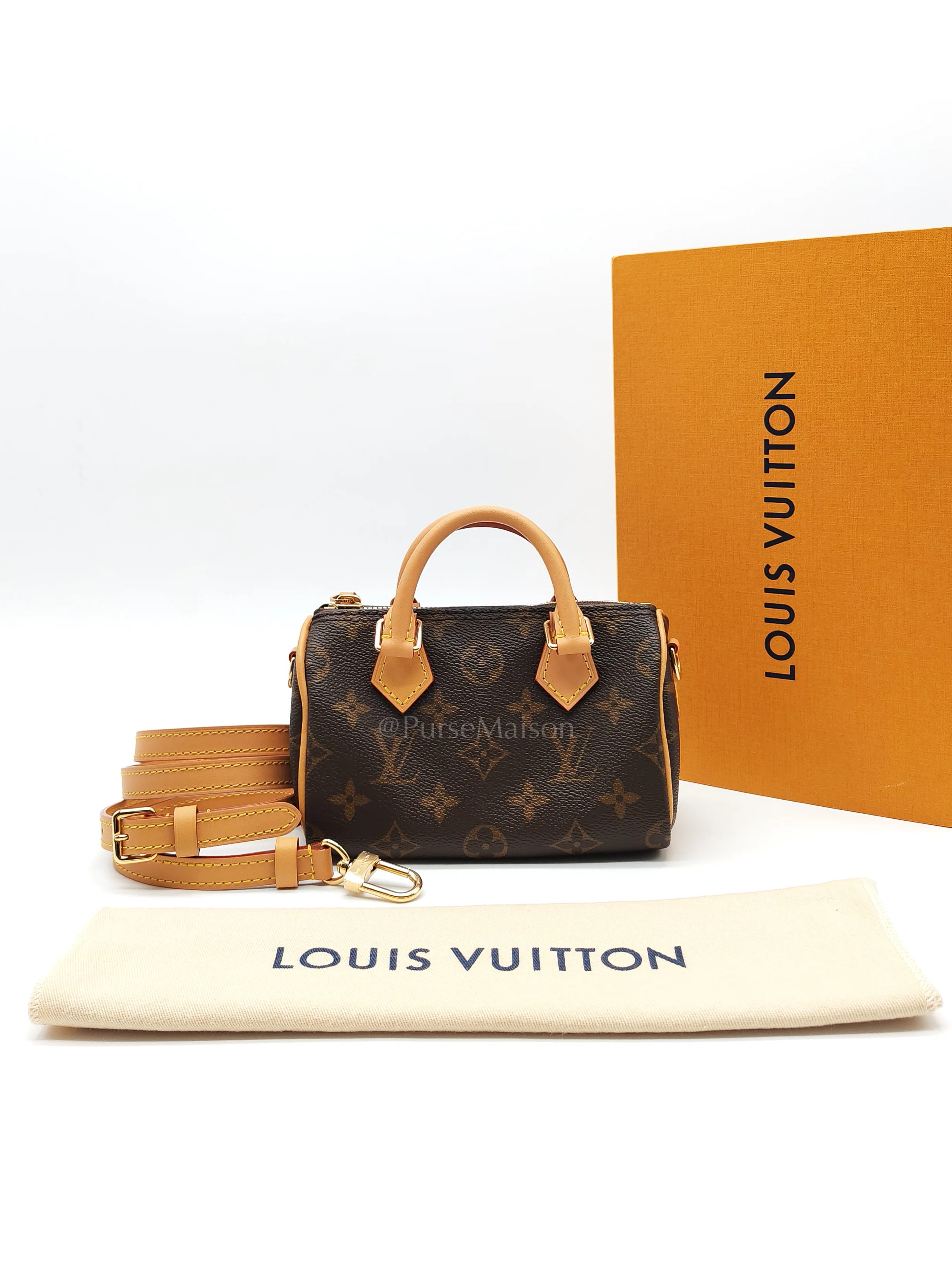 Louis Vuitton Nano Speedy Bandoulière in Monogram Canvas & Gold Hardware (Datecode: TN3265) - Image 34