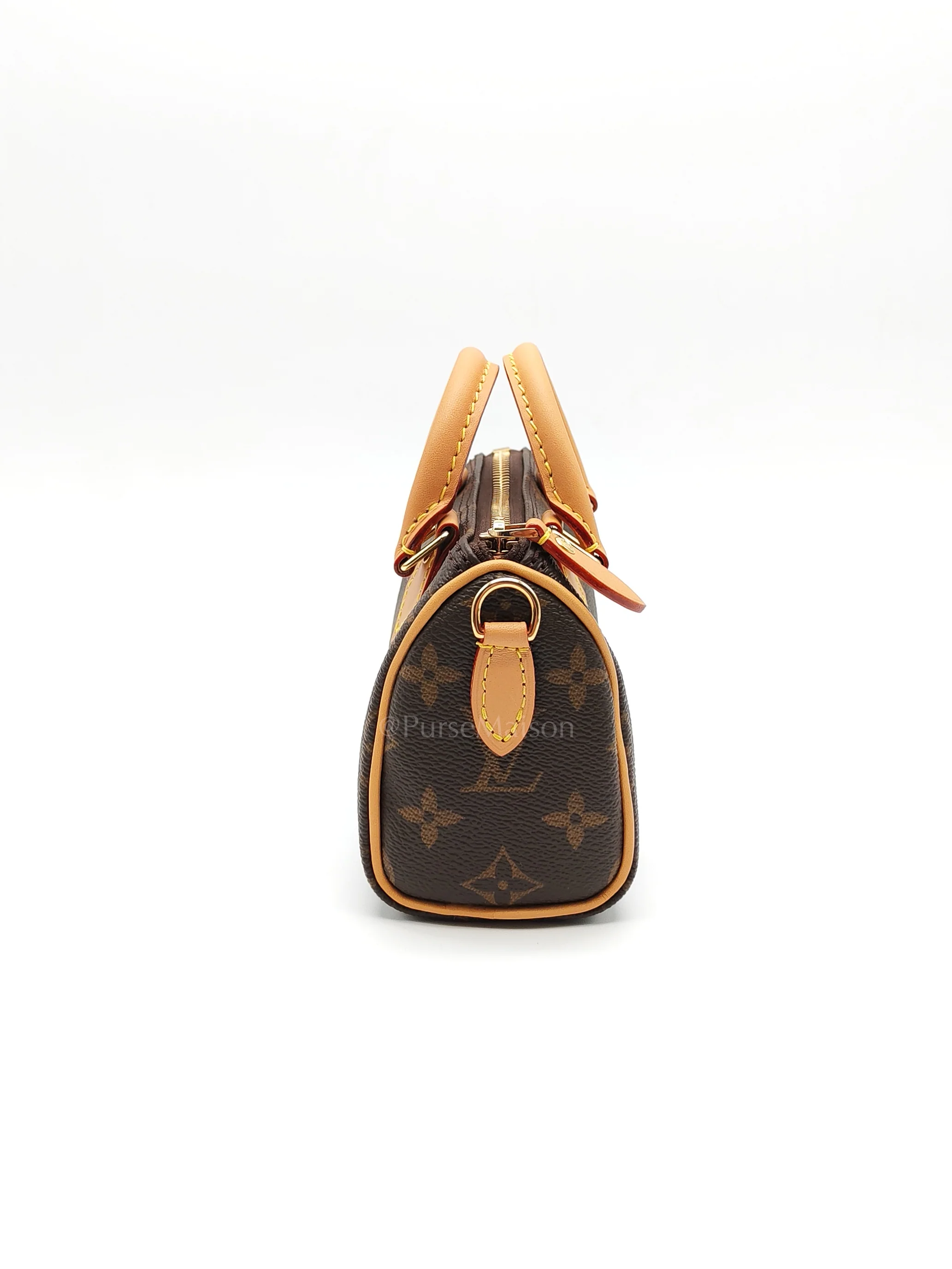 Louis Vuitton Nano Speedy Bandoulière in Monogram Canvas & Gold Hardware (Datecode: TN3265) - Image 6