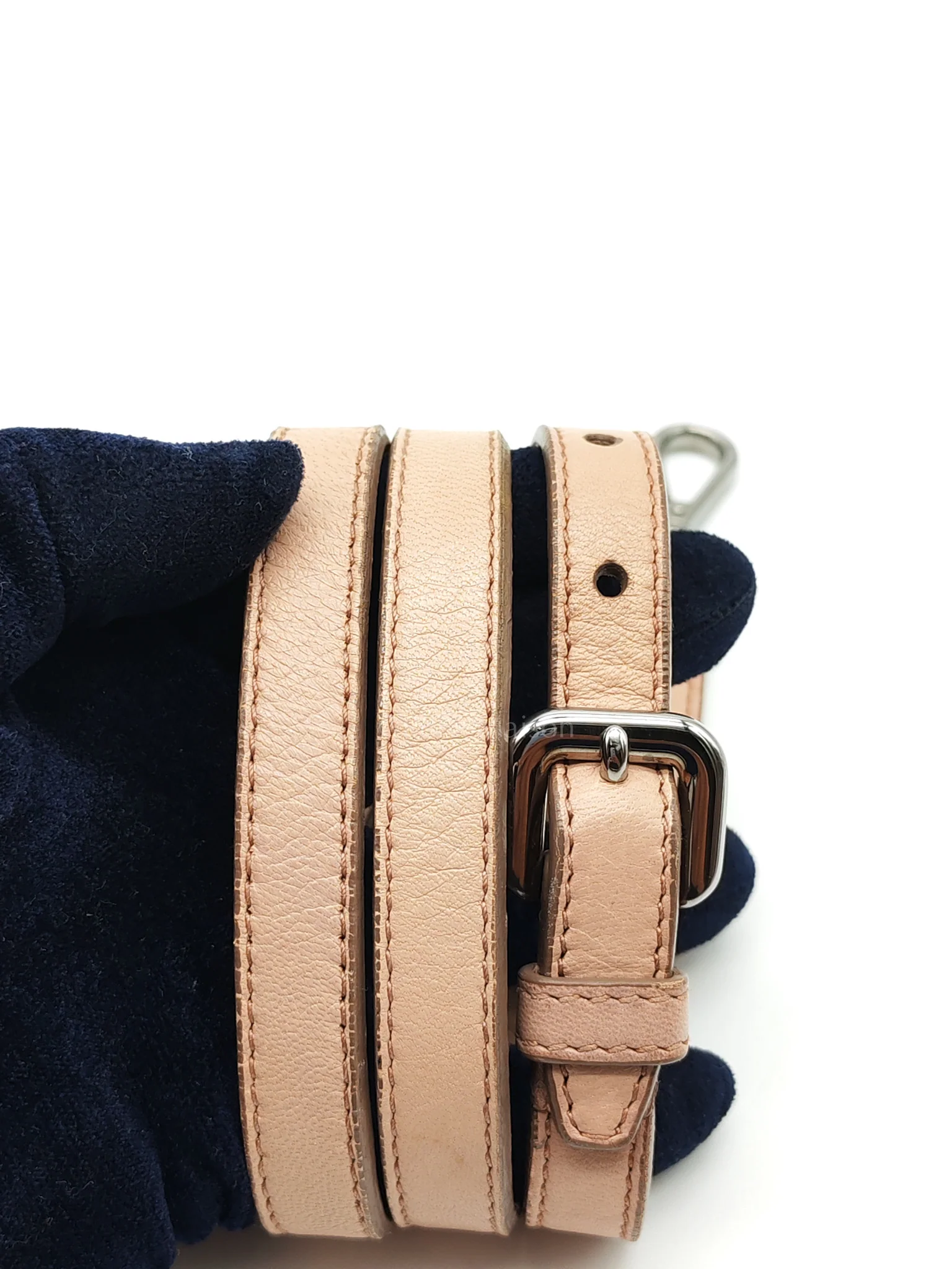 Prada Nappa Graufre Satchel Bag in Cameo Leather & Silver Hardware - Image 46