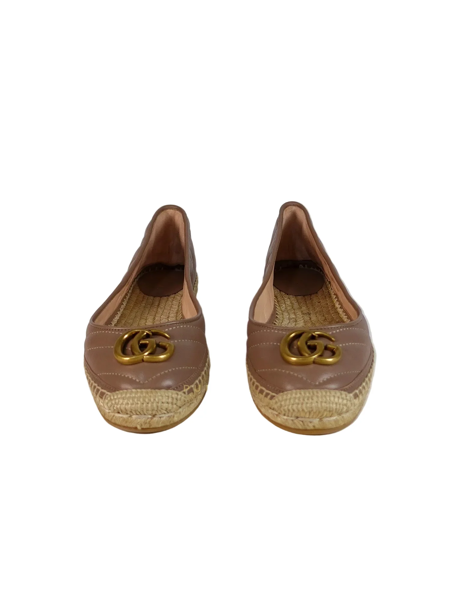 Gucci Nappa Matelasse GG Marmont Espadrilles Shoes in Porcelain Rose for Women Size 39 EU (24.5)