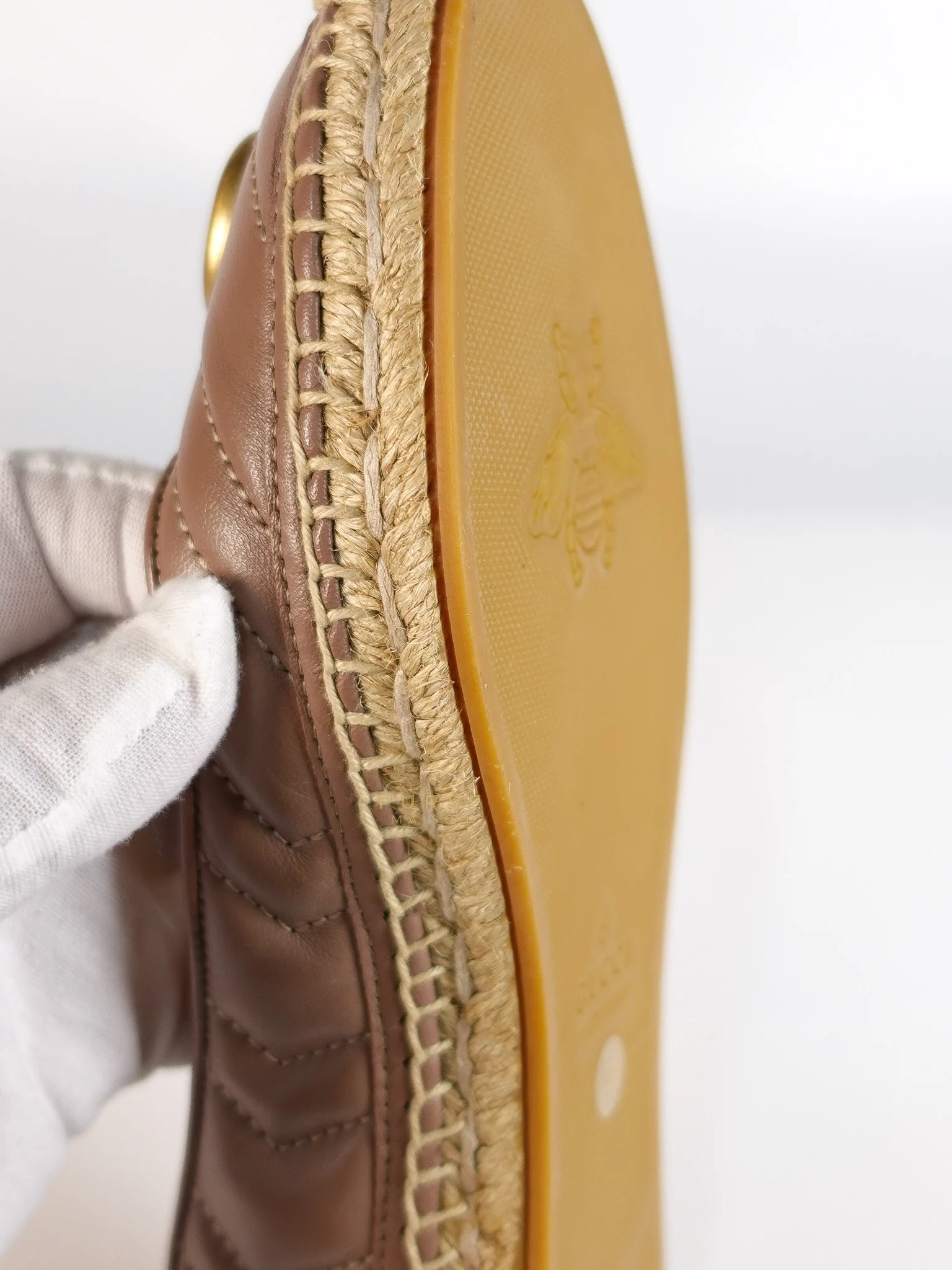 Gucci Nappa Matelasse GG Marmont Espadrilles Shoes in Porcelain Rose for Women Size 39 EU (24.5) - Image 12
