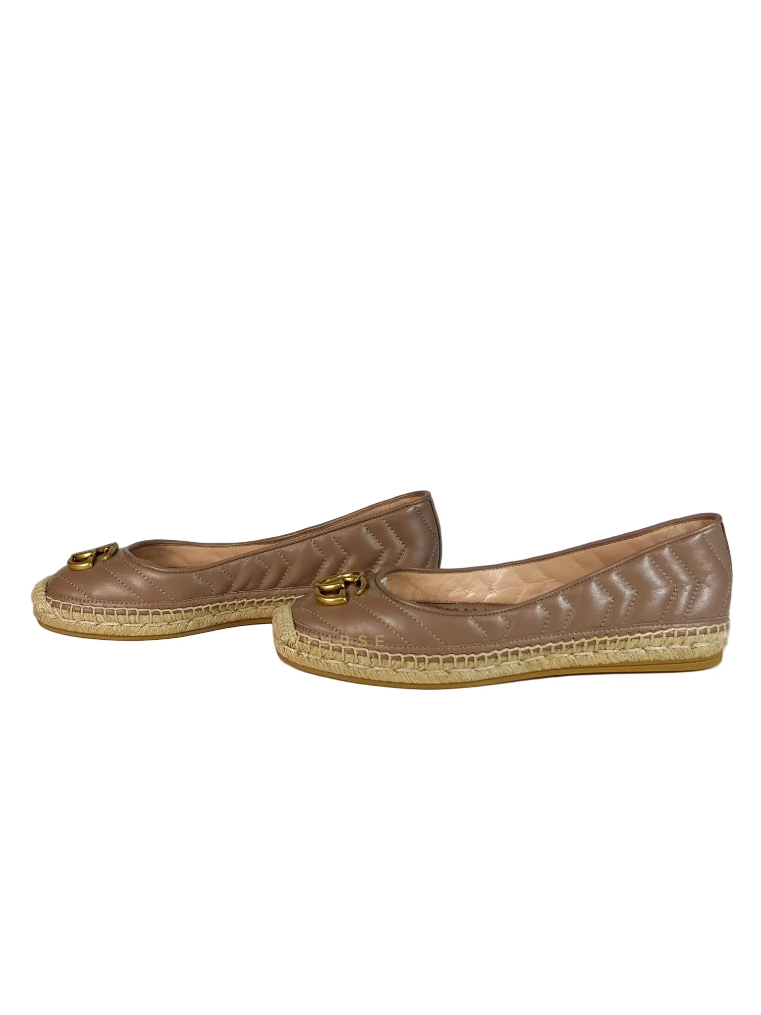 Gucci Nappa Matelasse GG Marmont Espadrilles Shoes in Porcelain Rose for Women Size 39 EU (24.5) - Image 3
