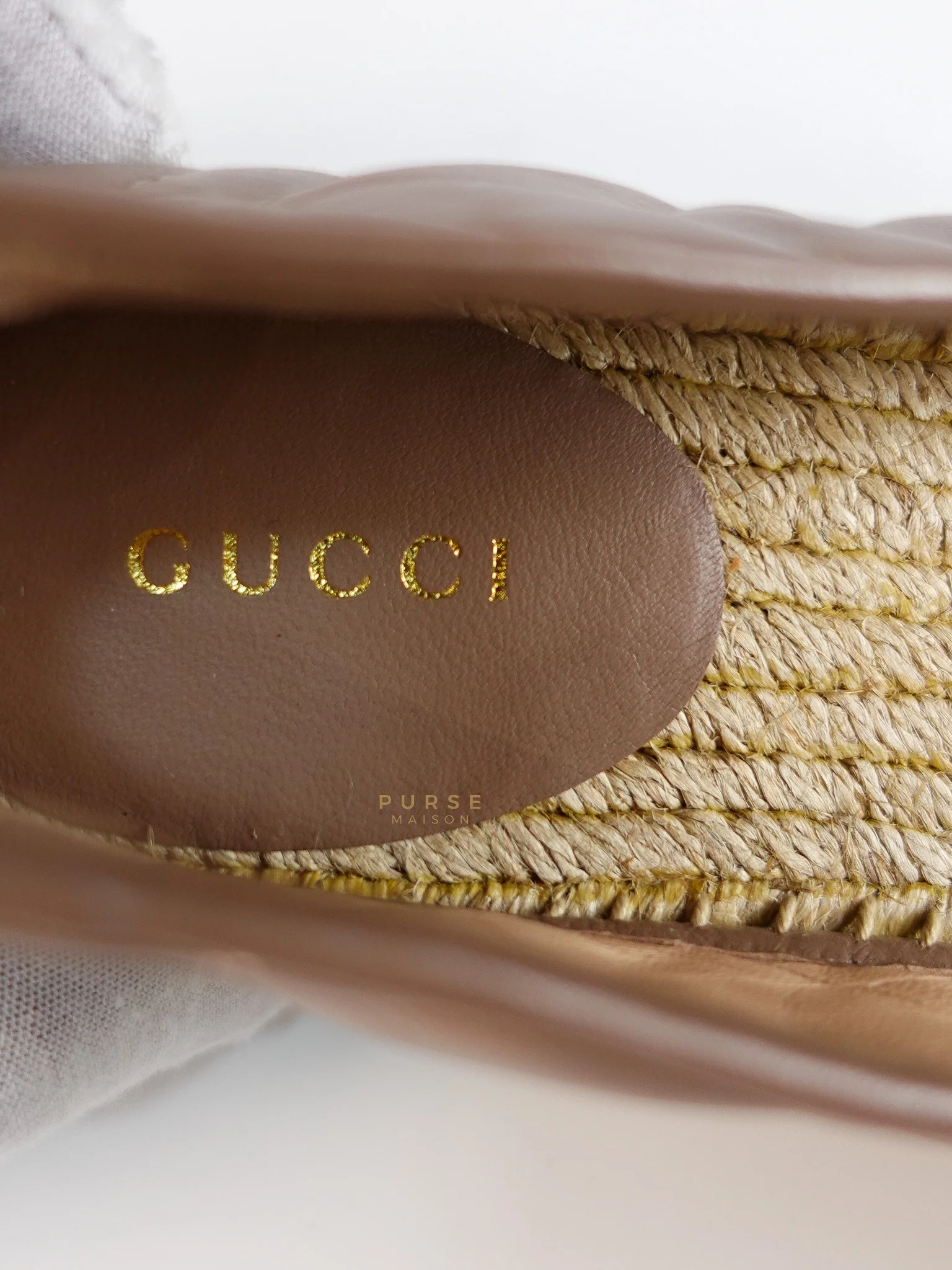 Gucci Nappa Matelasse GG Marmont Espadrilles Shoes in Porcelain Rose for Women Size 39 EU (24.5) - Image 7