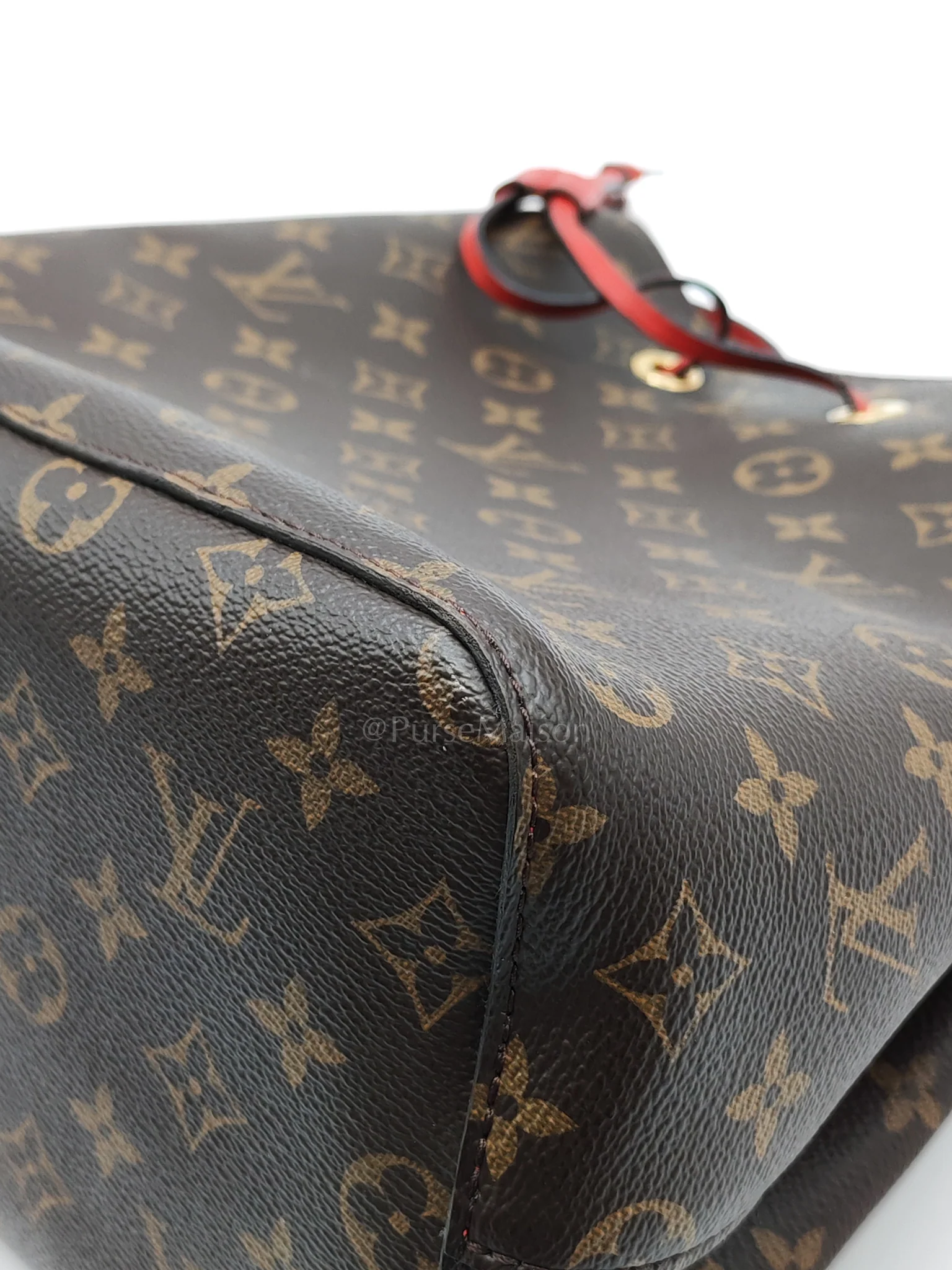 Louis Vuitton Neonoe Bucket Bag Monogram Canvas and Red (Date code: SP4117) - Image 10
