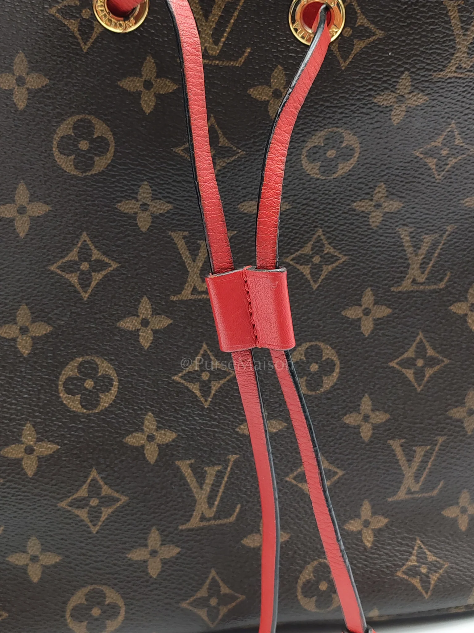 Louis Vuitton Neonoe Bucket Bag Monogram Canvas and Red (Date code: SP4117) - Image 19