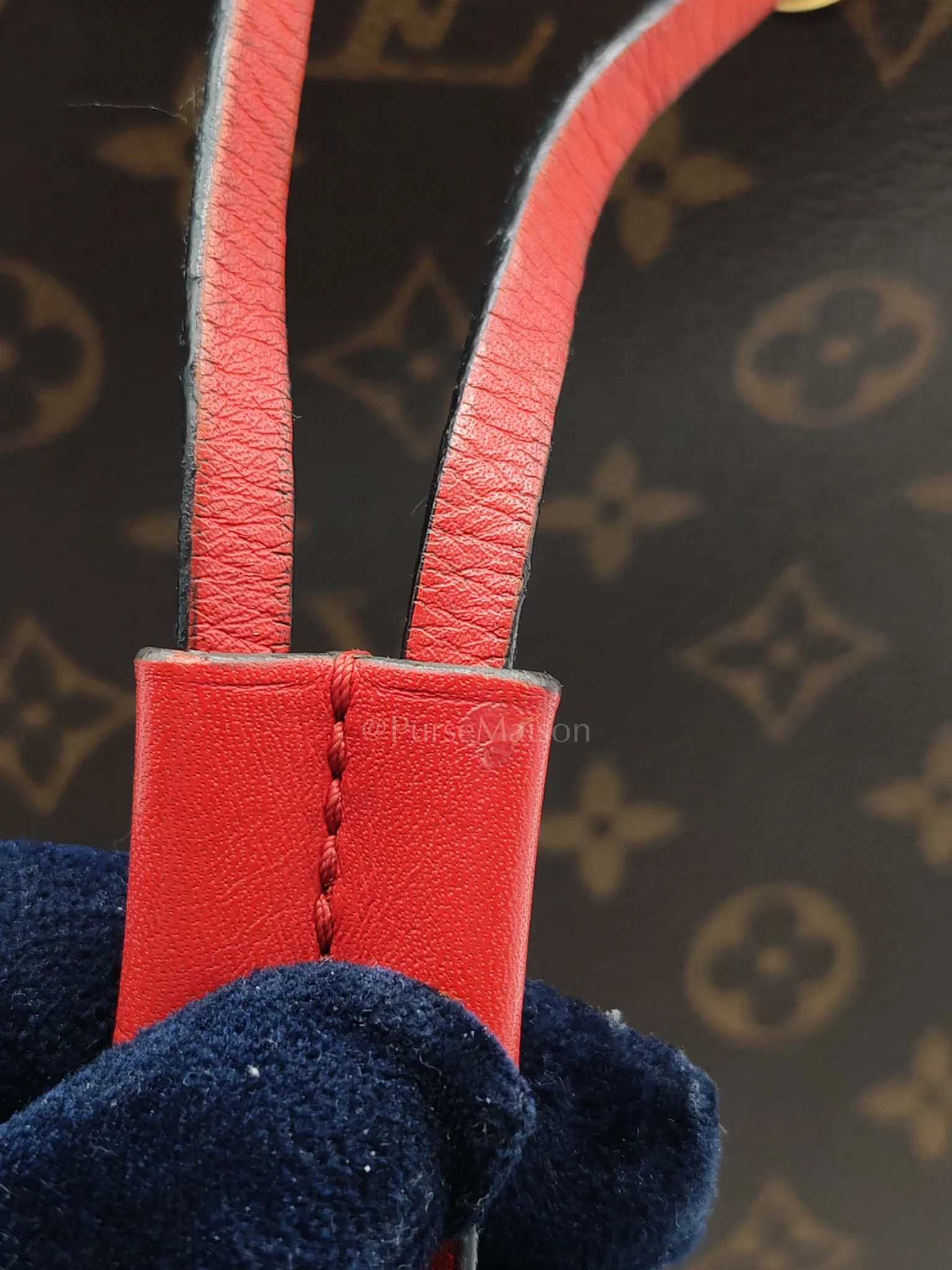 Louis Vuitton Neonoe Bucket Bag Monogram Canvas and Red (Date code: SP4117) - Image 20