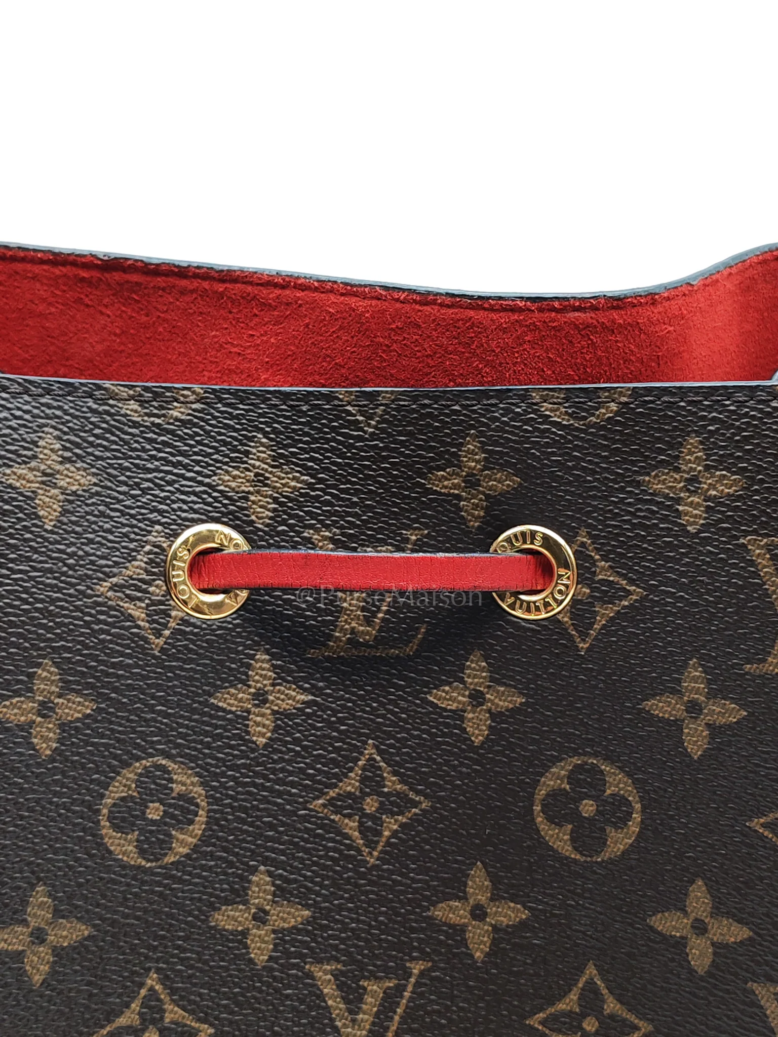 Louis Vuitton Neonoe Bucket Bag Monogram Canvas and Red (Date code: SP4117) - Image 21