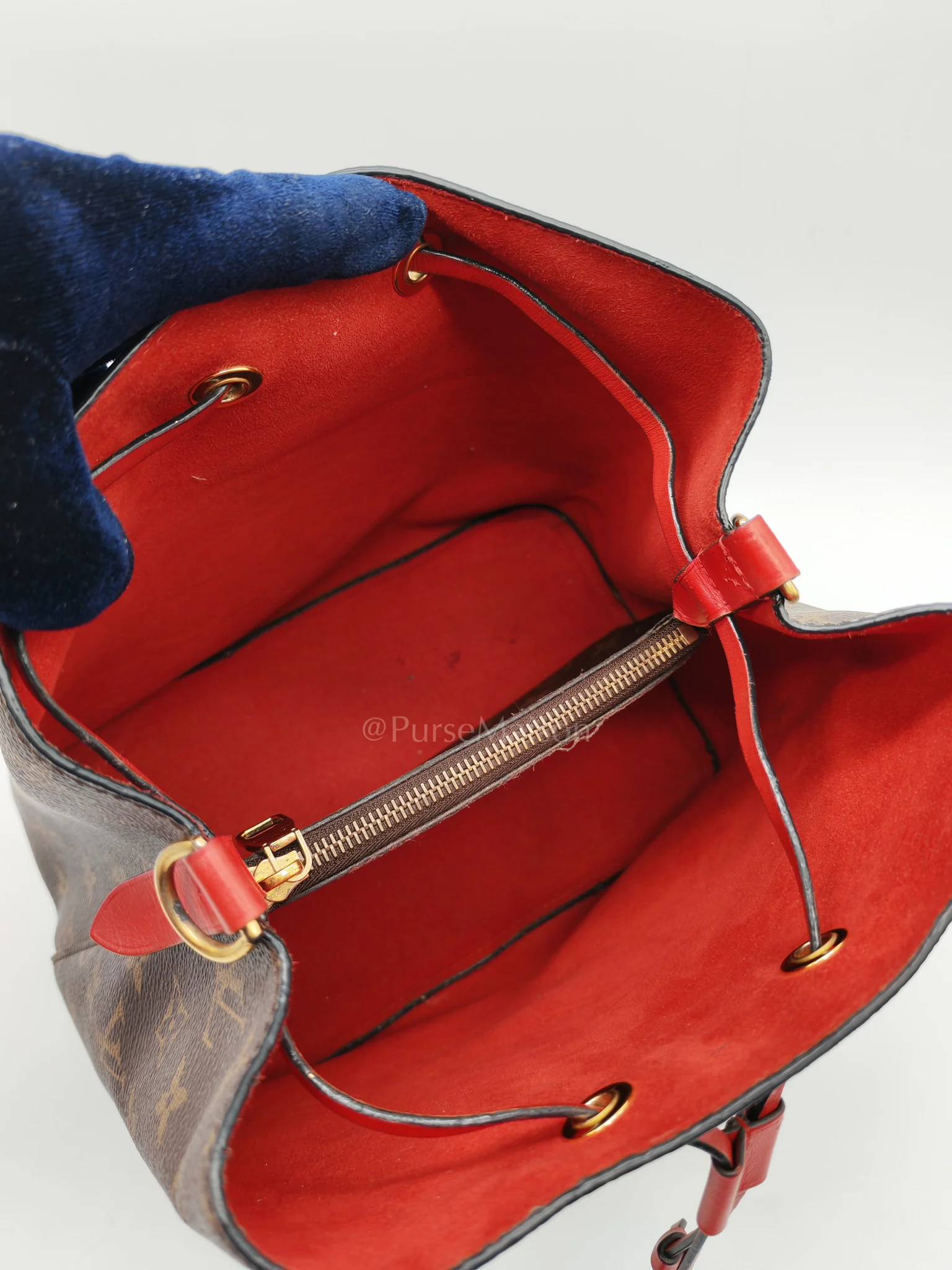 Louis Vuitton Neonoe Bucket Bag Monogram Canvas and Red (Date code: SP4117) - Image 25