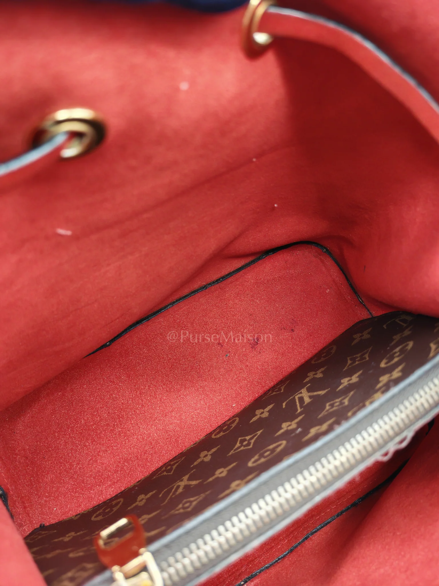 Louis Vuitton Neonoe Bucket Bag Monogram Canvas and Red (Date code: SP4117) - Image 26