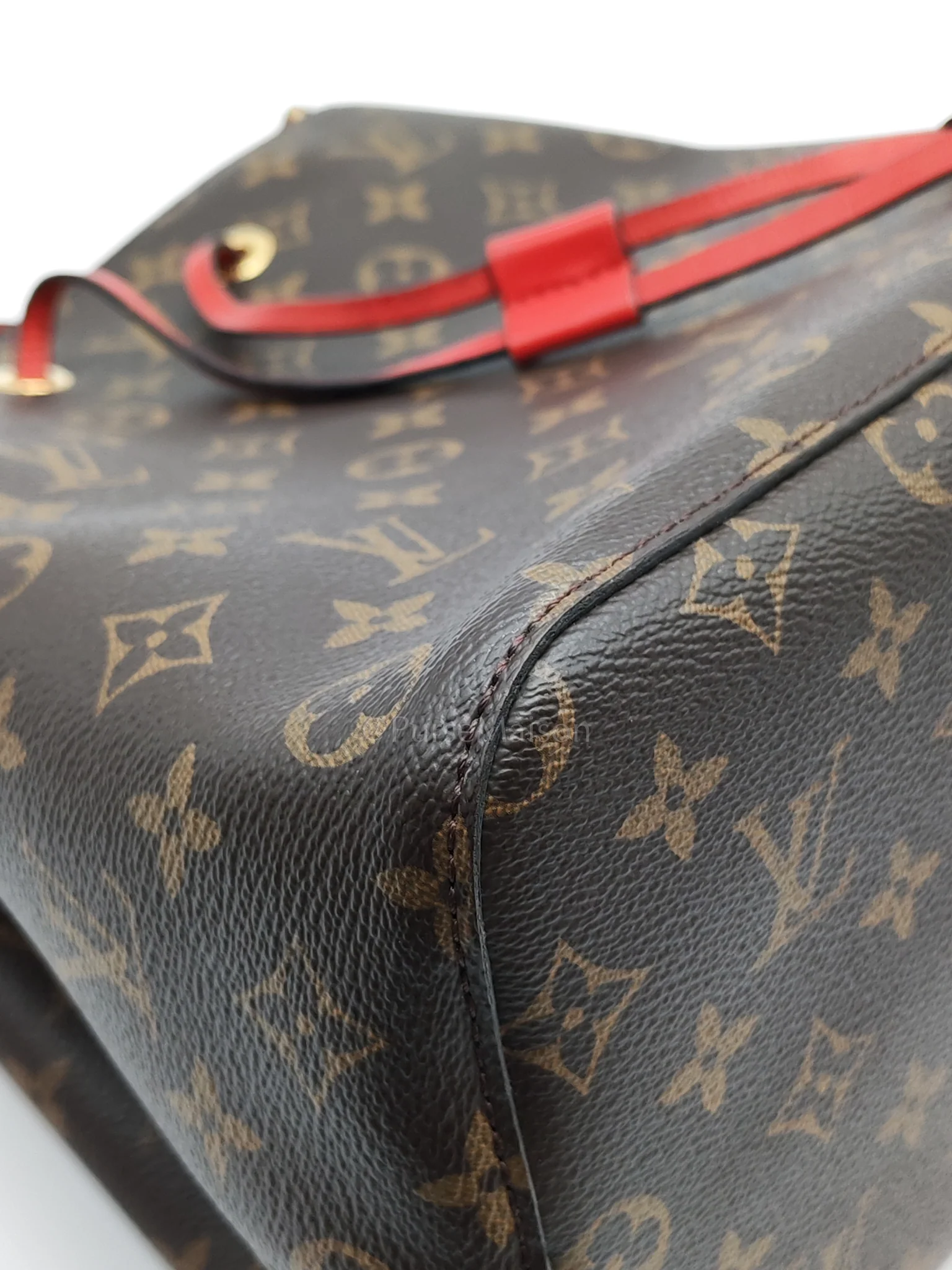 Louis Vuitton Neonoe Bucket Bag Monogram Canvas and Red (Date code: SP4117) - Image 8