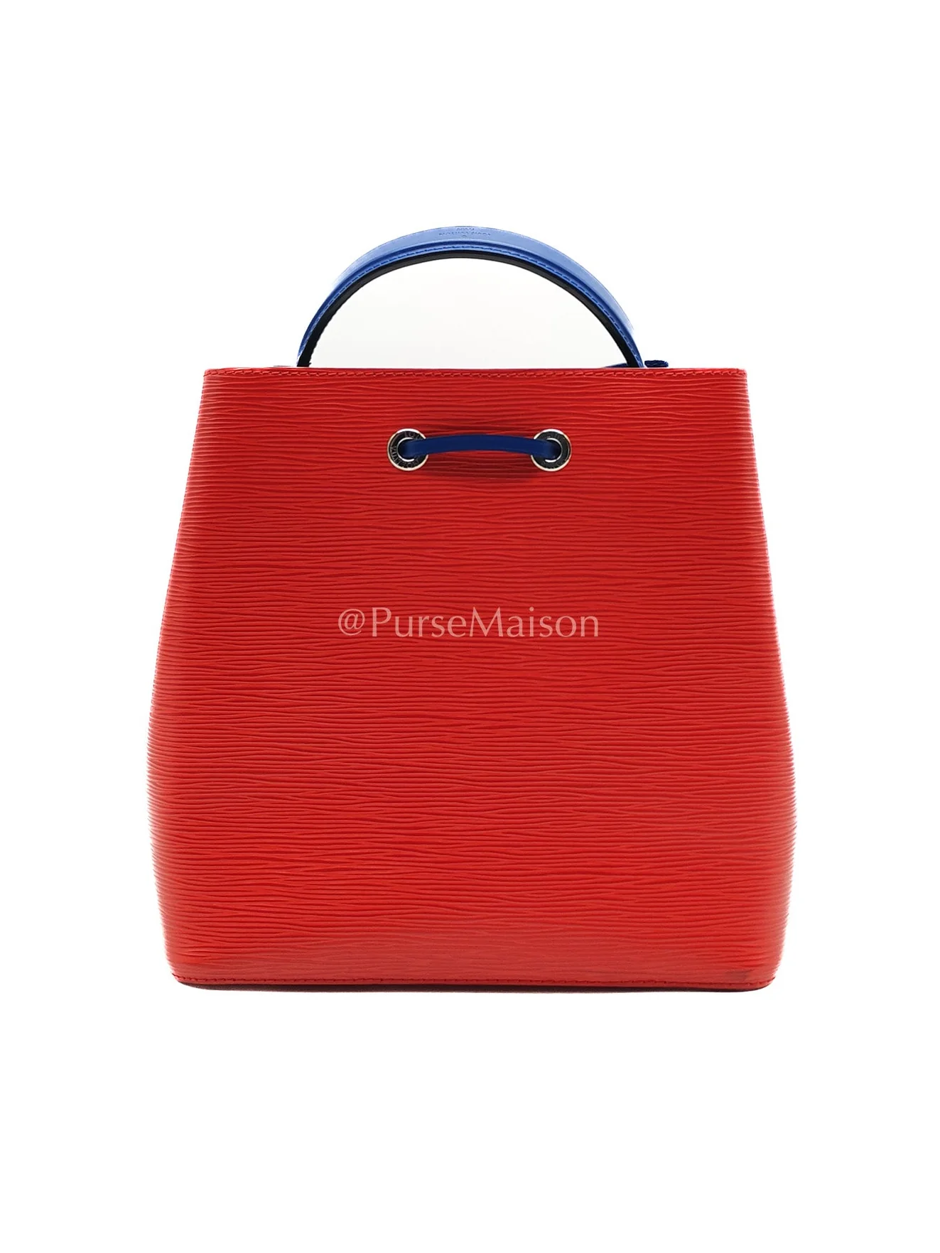 Louis Vuitton Neo Noe MM Coquelicot Red/Blue Epi Leather Bucket  Bag (Date Code: SR4138) - Image 4