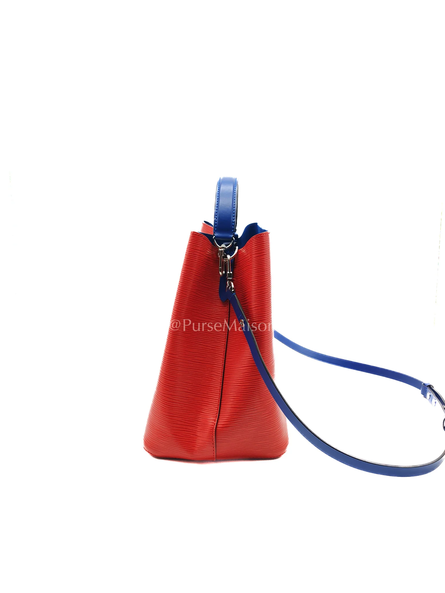 Louis Vuitton Neo Noe MM Coquelicot Red/Blue Epi Leather Bucket  Bag (Date Code: SR4138) - Image 5