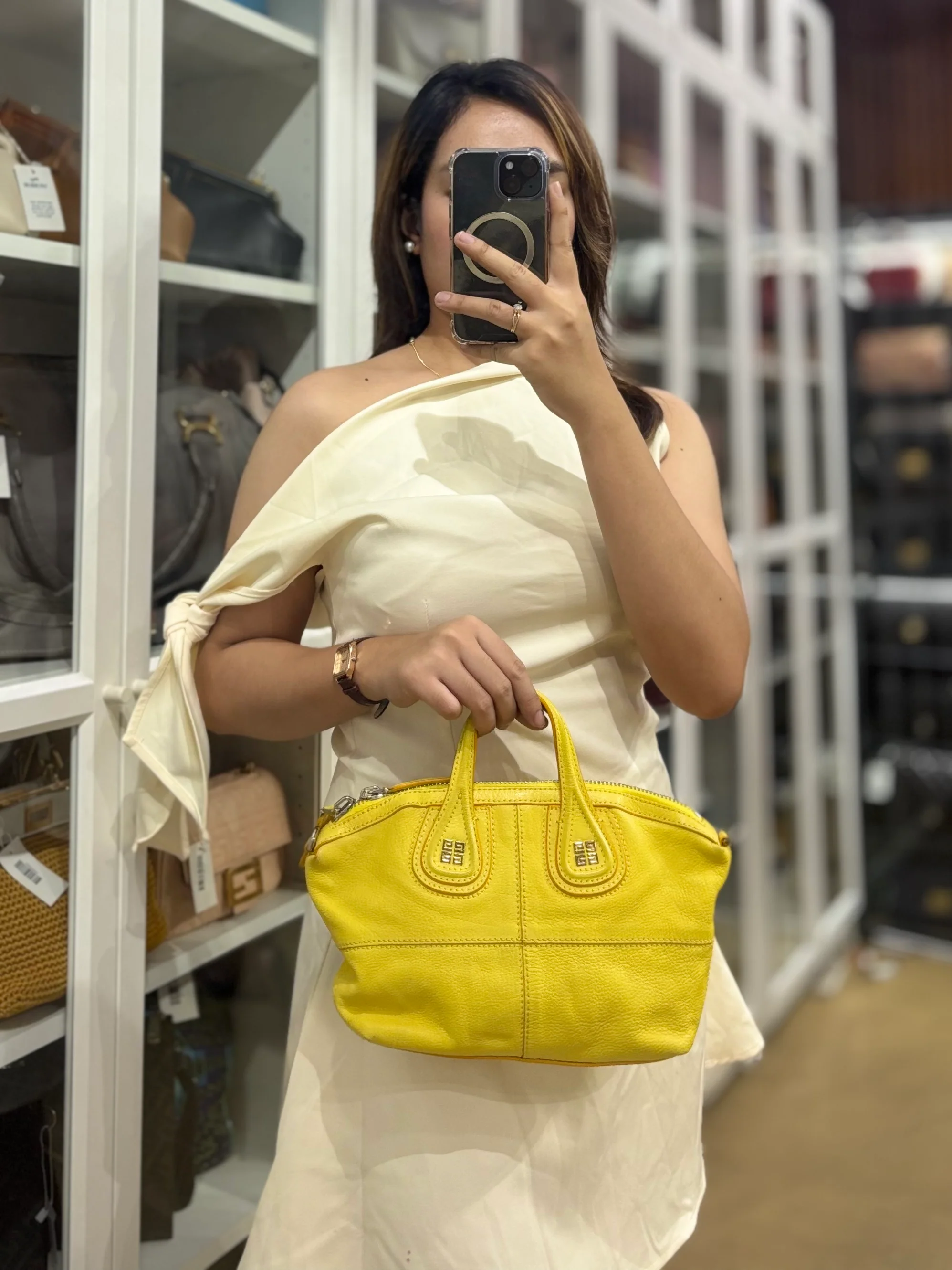 Givenchy Nightingale Mini Crossbody Bag in Yellow Calfskin Leather - Image 45