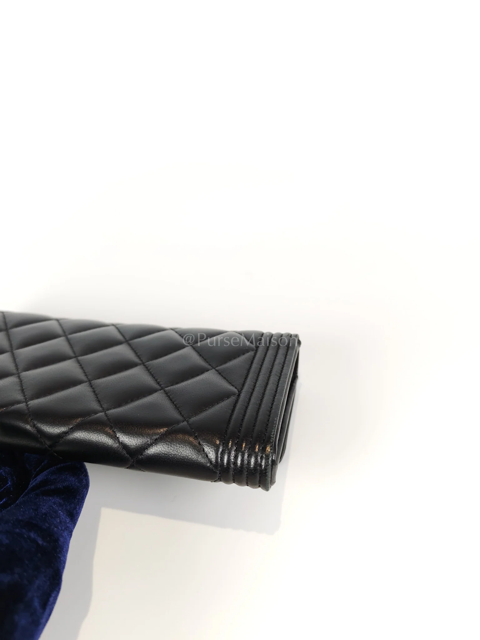 Chanel Boy Long Wallet in Black Quilted Lambskin Leather and Aged Gold Hardware Series 27 - Image 15