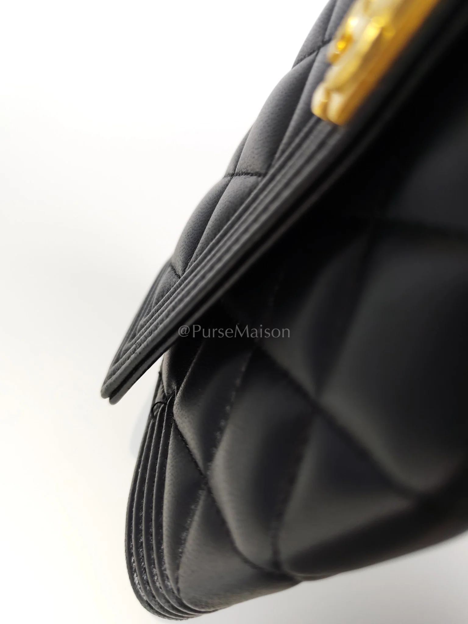 Chanel Boy Long Wallet in Black Quilted Lambskin Leather and Aged Gold Hardware Series 27 - Image 17
