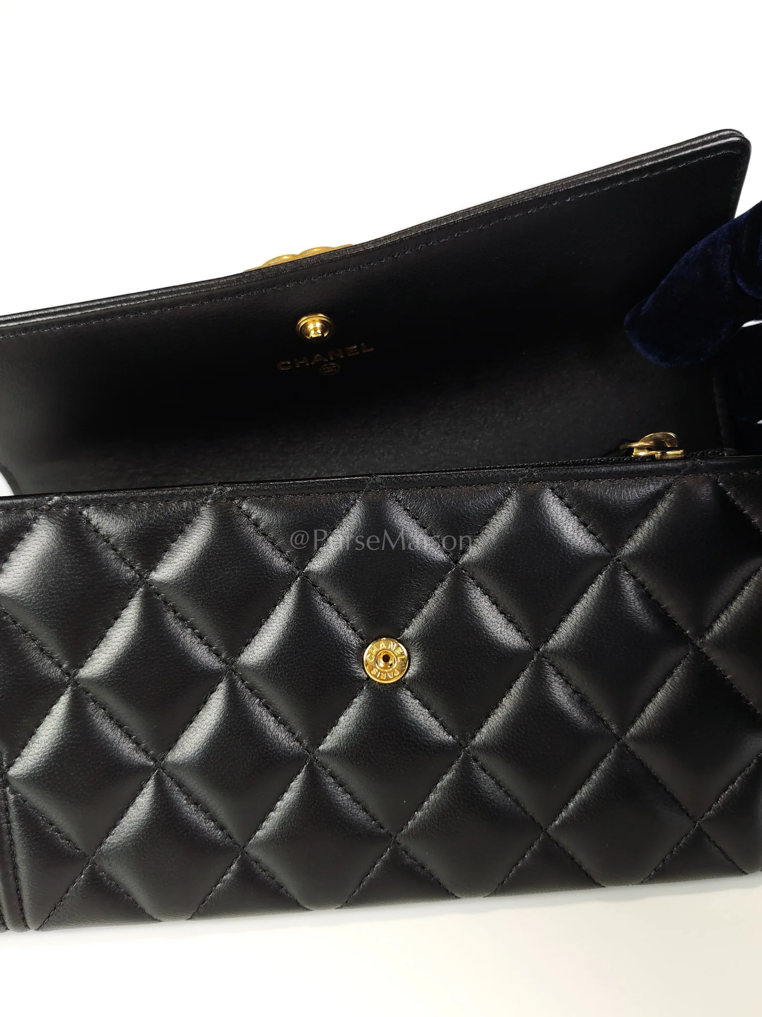 Chanel Boy Long Wallet in Black Quilted Lambskin Leather and Aged Gold Hardware Series 27 - Image 26