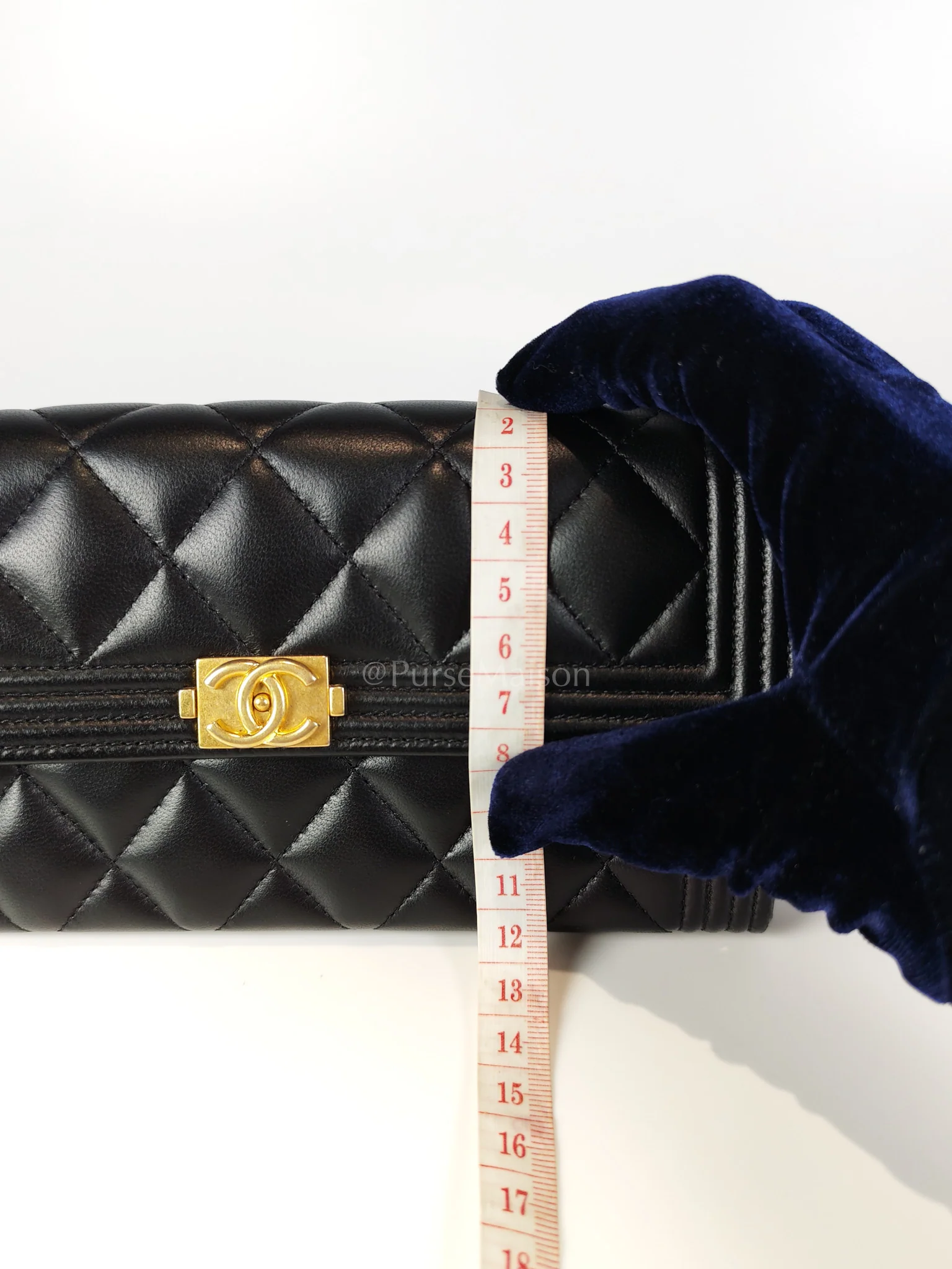 Chanel Boy Long Wallet in Black Quilted Lambskin Leather and Aged Gold Hardware Series 27 - Image 43
