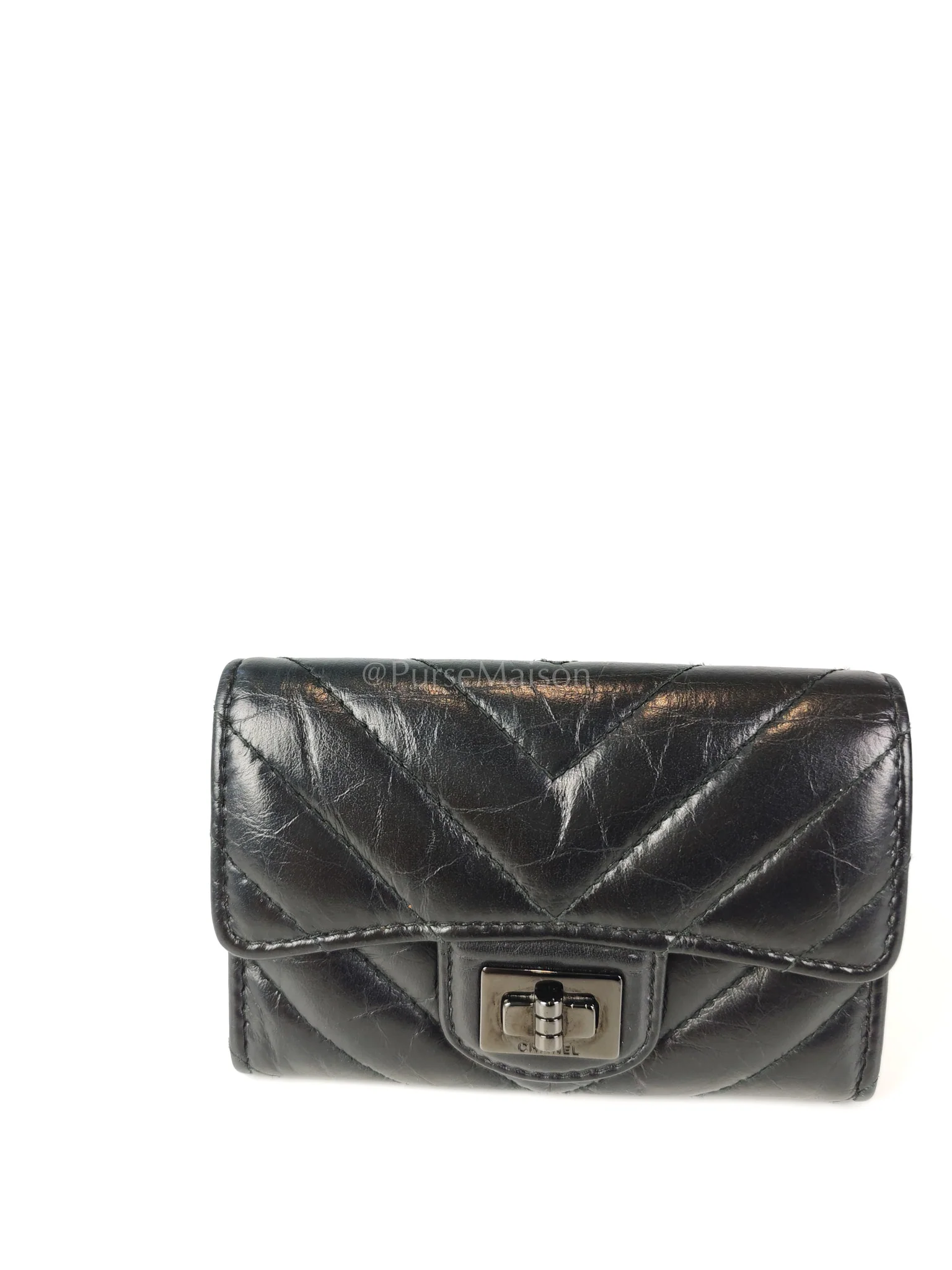 Chanel Reissue Flap Card Holder So Black in Distressed Calfskin Leather Series 24 - Image 35