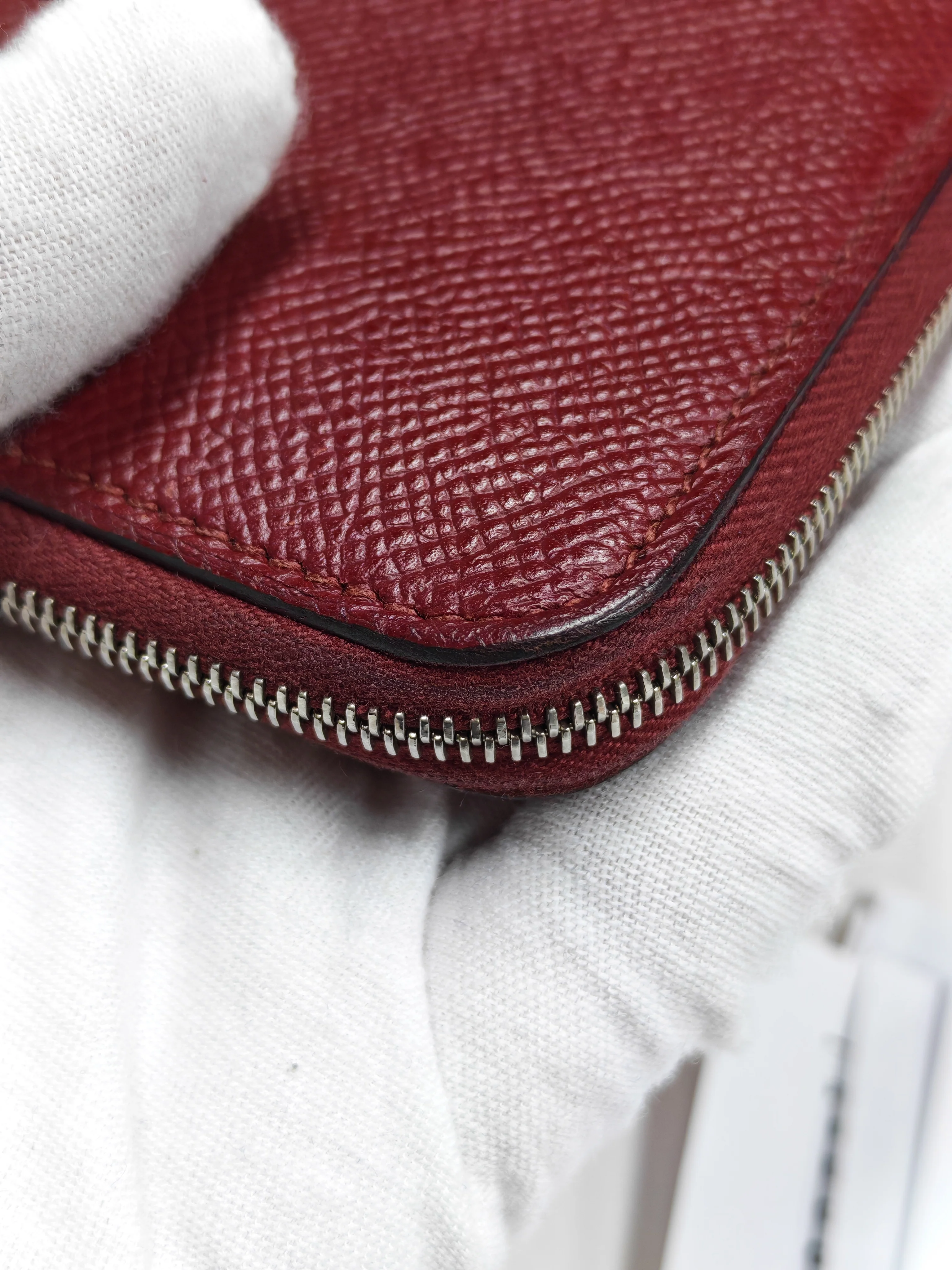 Hermes Azap Zip Around Long Wallet in Rouge Epsom Leather and Palladium Hardware Stamp X (2016) - Image 14
