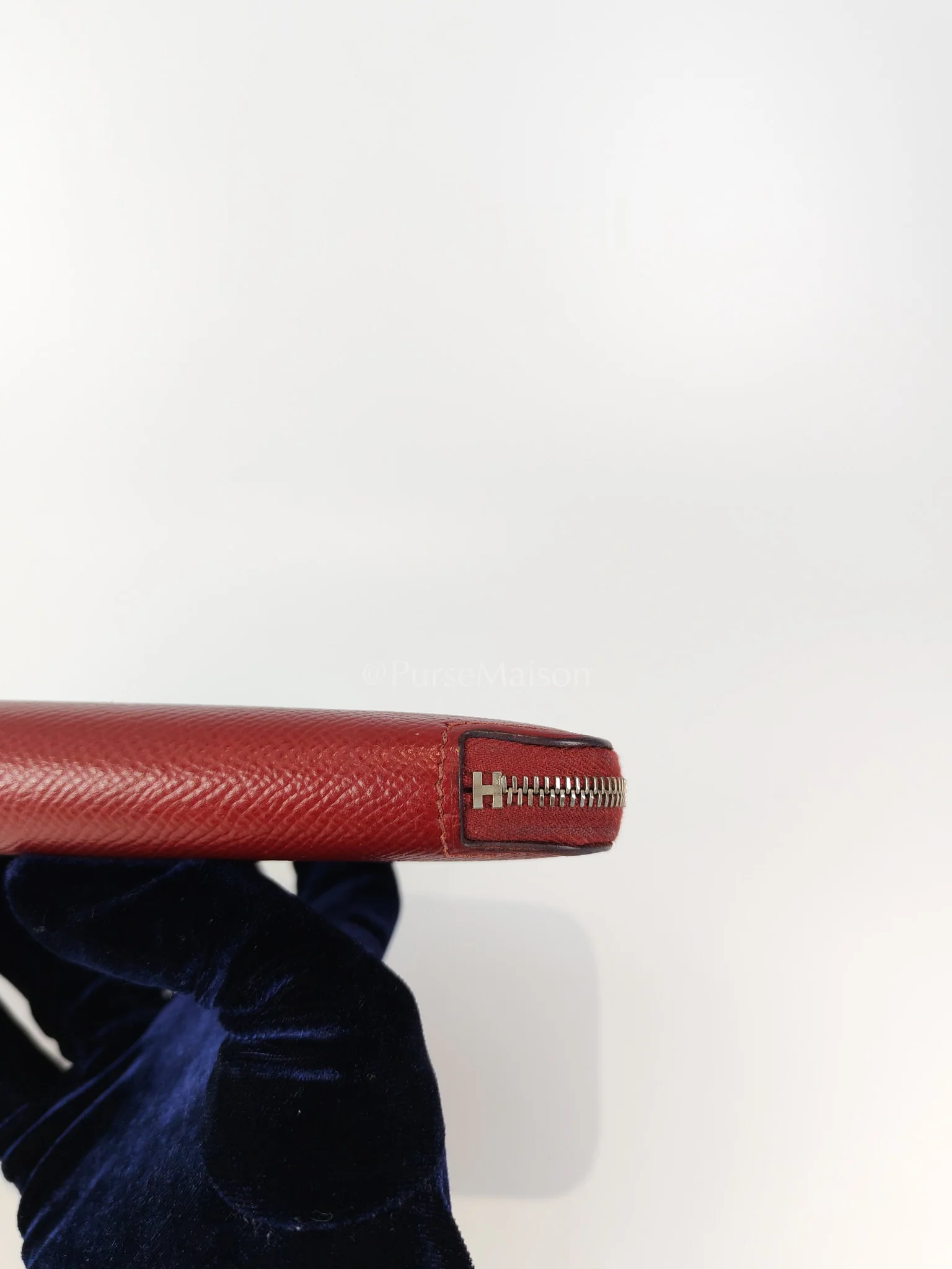 Hermes Azap Zip Around Long Wallet in Rouge Epsom Leather and Palladium Hardware Stamp X (2016) - Image 20