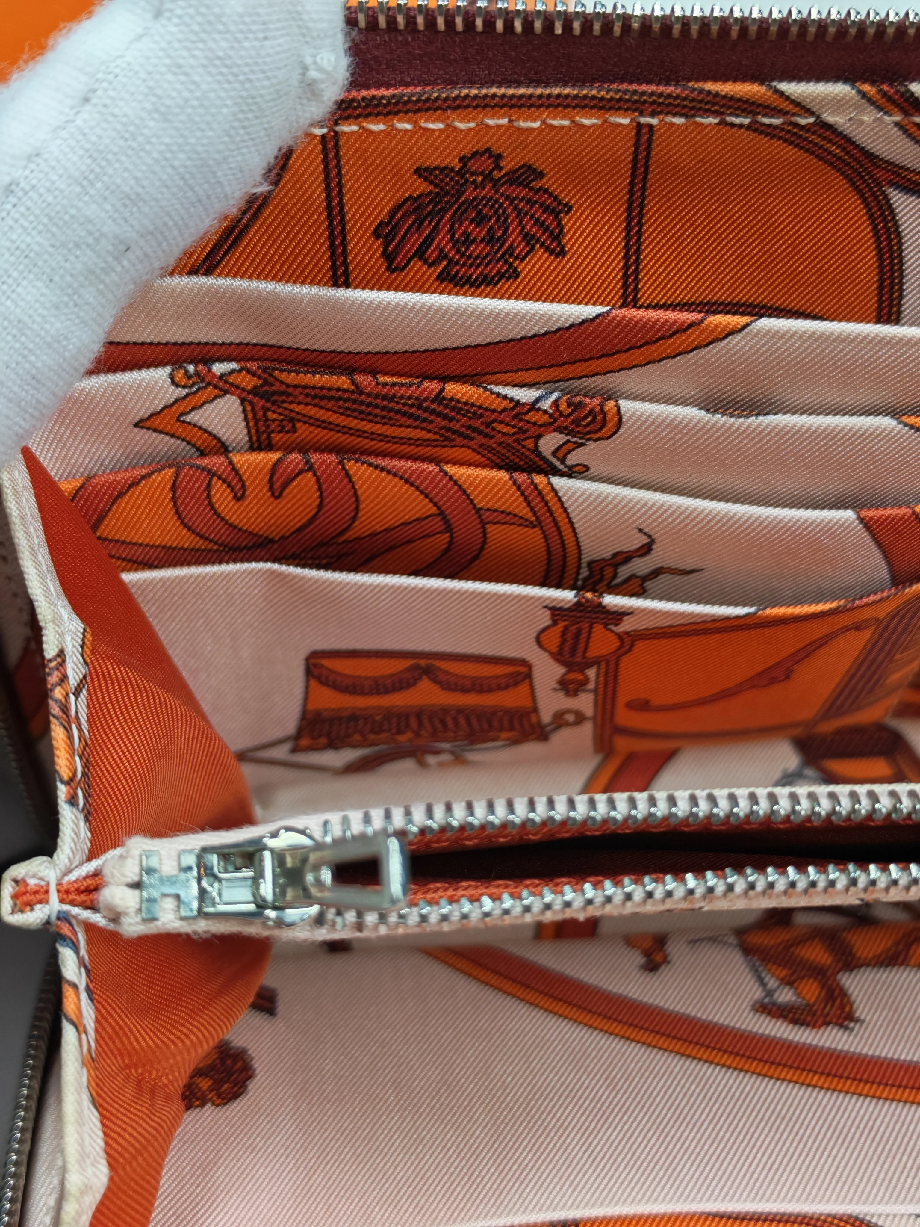 Hermes Azap Zip Around Long Wallet in Rouge Epsom Leather and Palladium Hardware Stamp X (2016) - Image 32