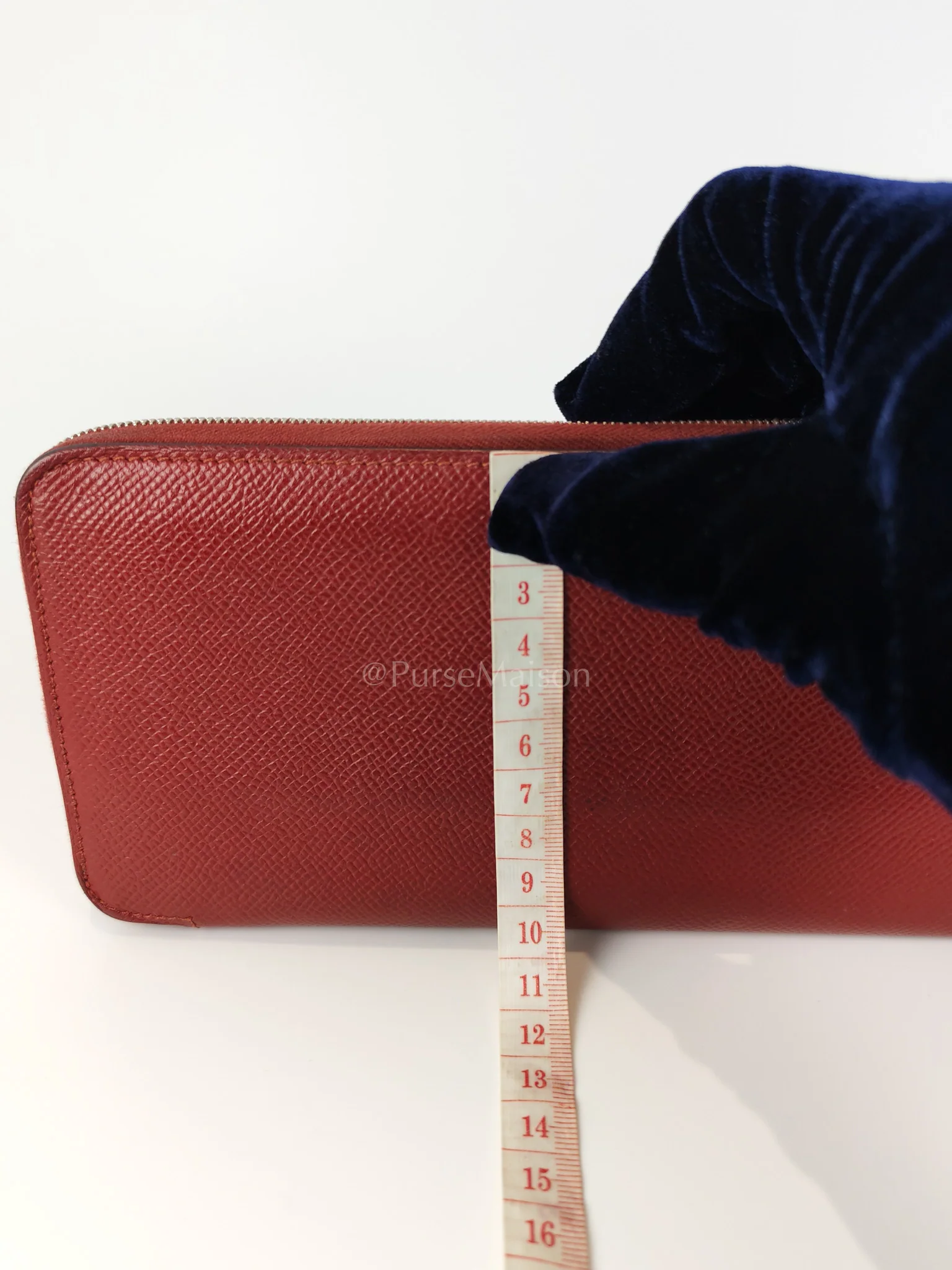 Hermes Azap Zip Around Long Wallet in Rouge Epsom Leather and Palladium Hardware Stamp X (2016) - Image 36