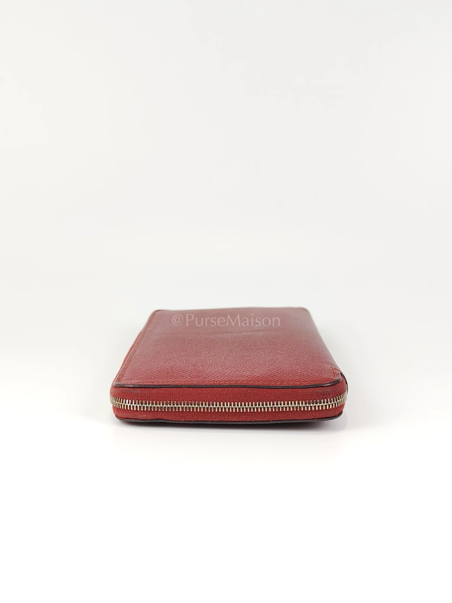Hermes Azap Zip Around Long Wallet in Rouge Epsom Leather and Palladium Hardware Stamp X (2016) - Image 5