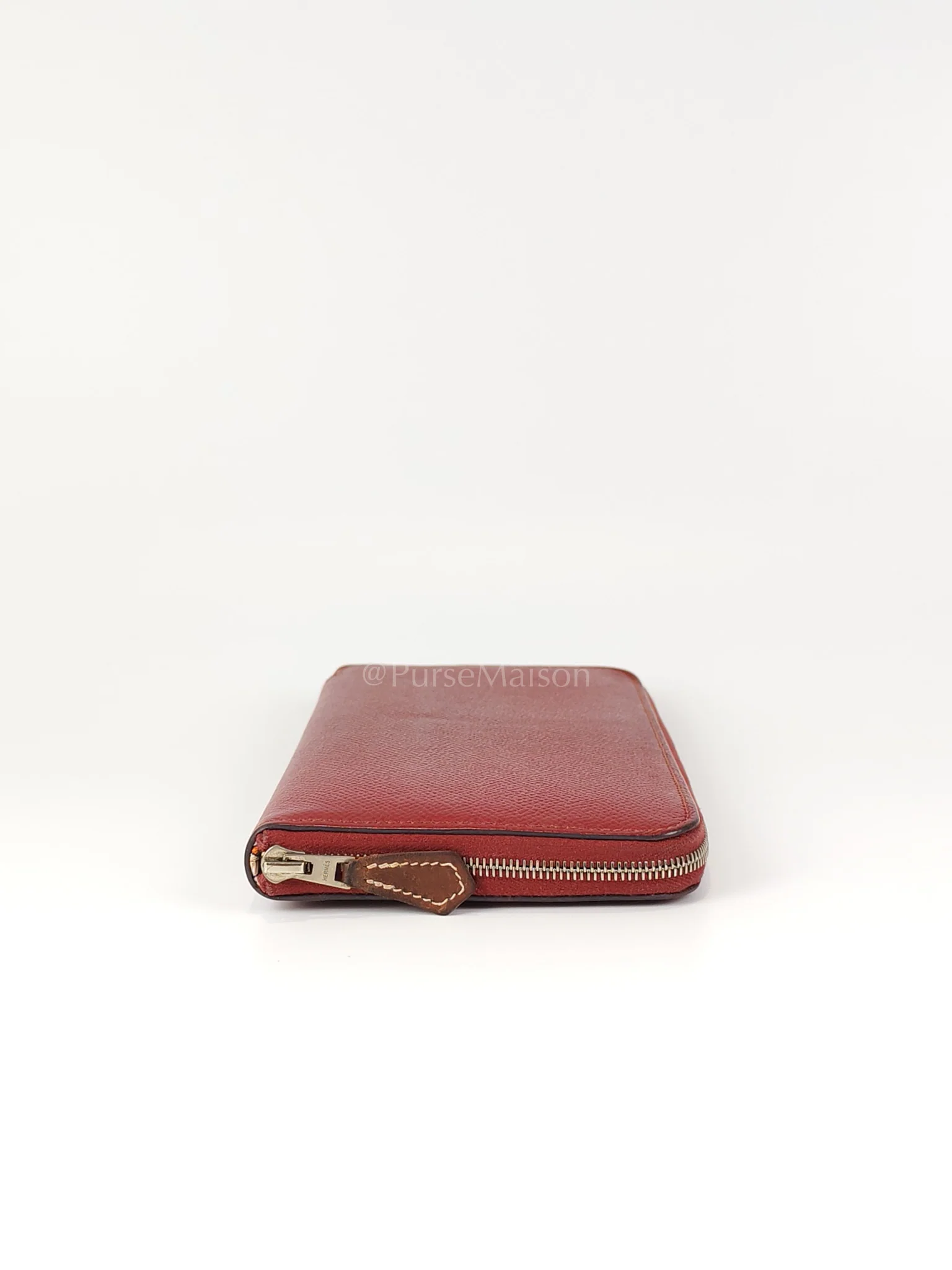 Hermes Azap Zip Around Long Wallet in Rouge Epsom Leather and Palladium Hardware Stamp X (2016) - Image 6