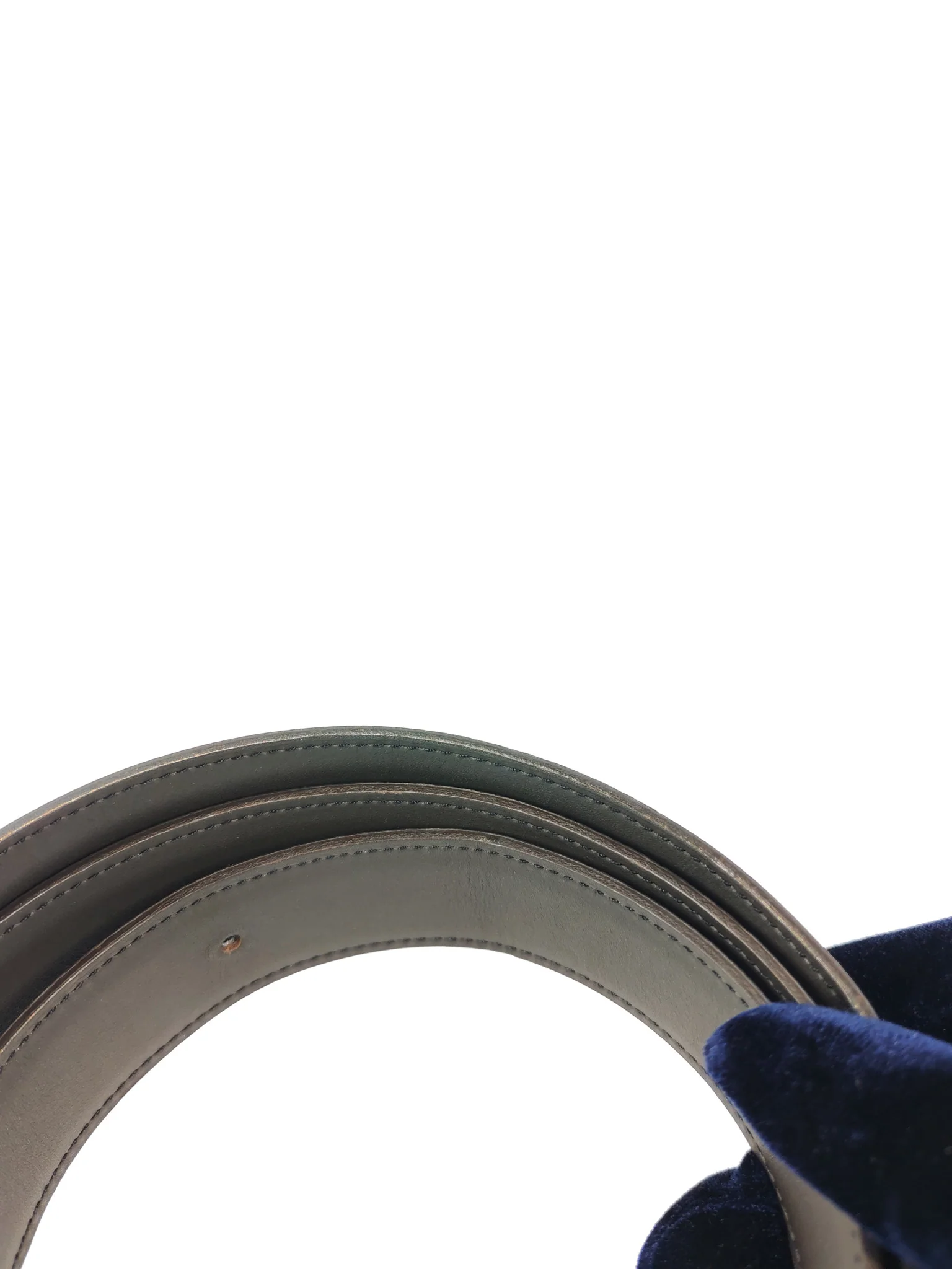 Hermes Collier de Chien (CDG) Belt In Bleu Saphir/ Dark Brown and Gold Hardware Reversible Belt Size 90 Stamp T (2015) - Image 11