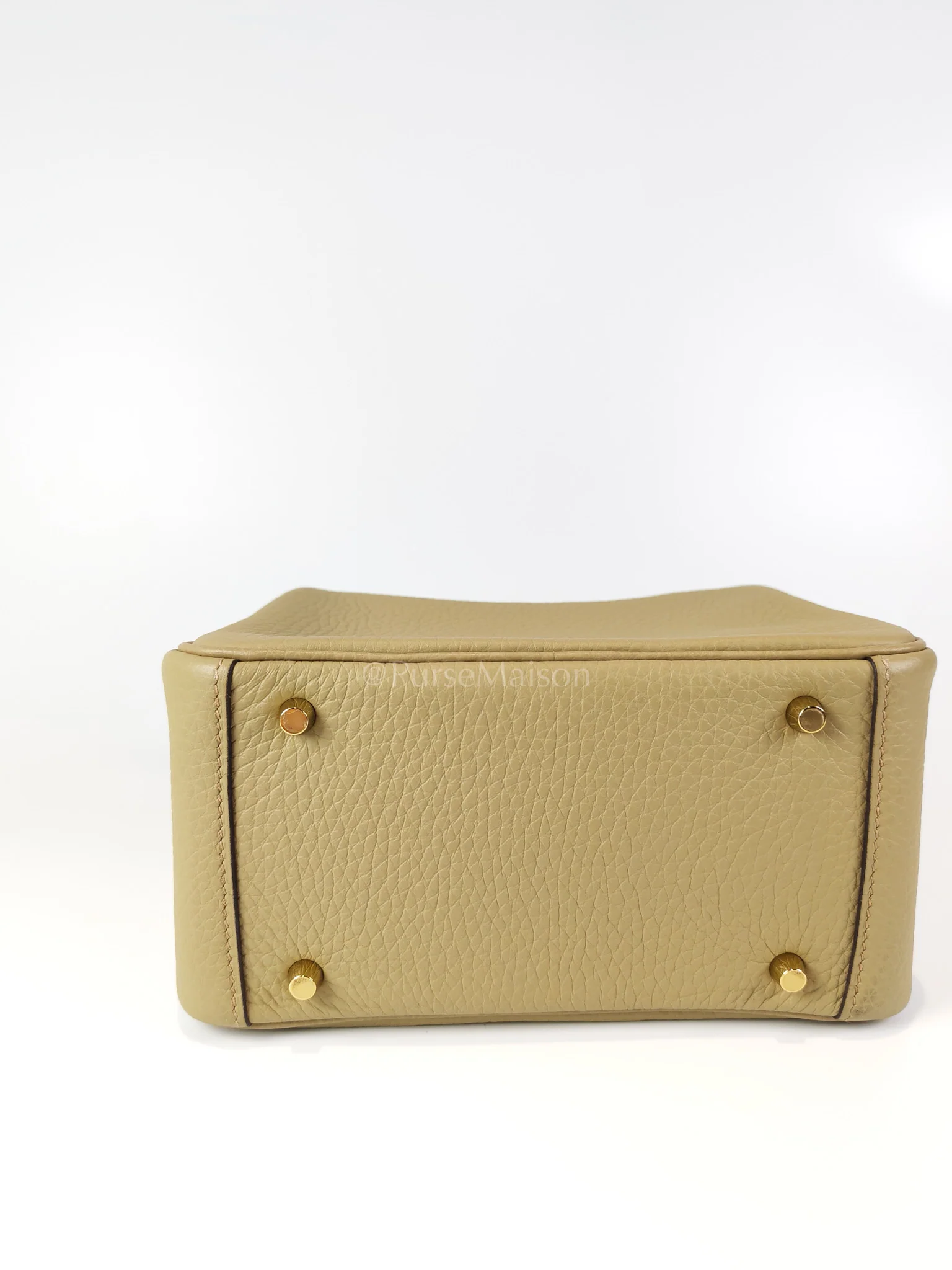 Hermes Mini Lindy Beige Marfa in Clemence Leather and Gold Hardware Stamp W (2024) - Image 12