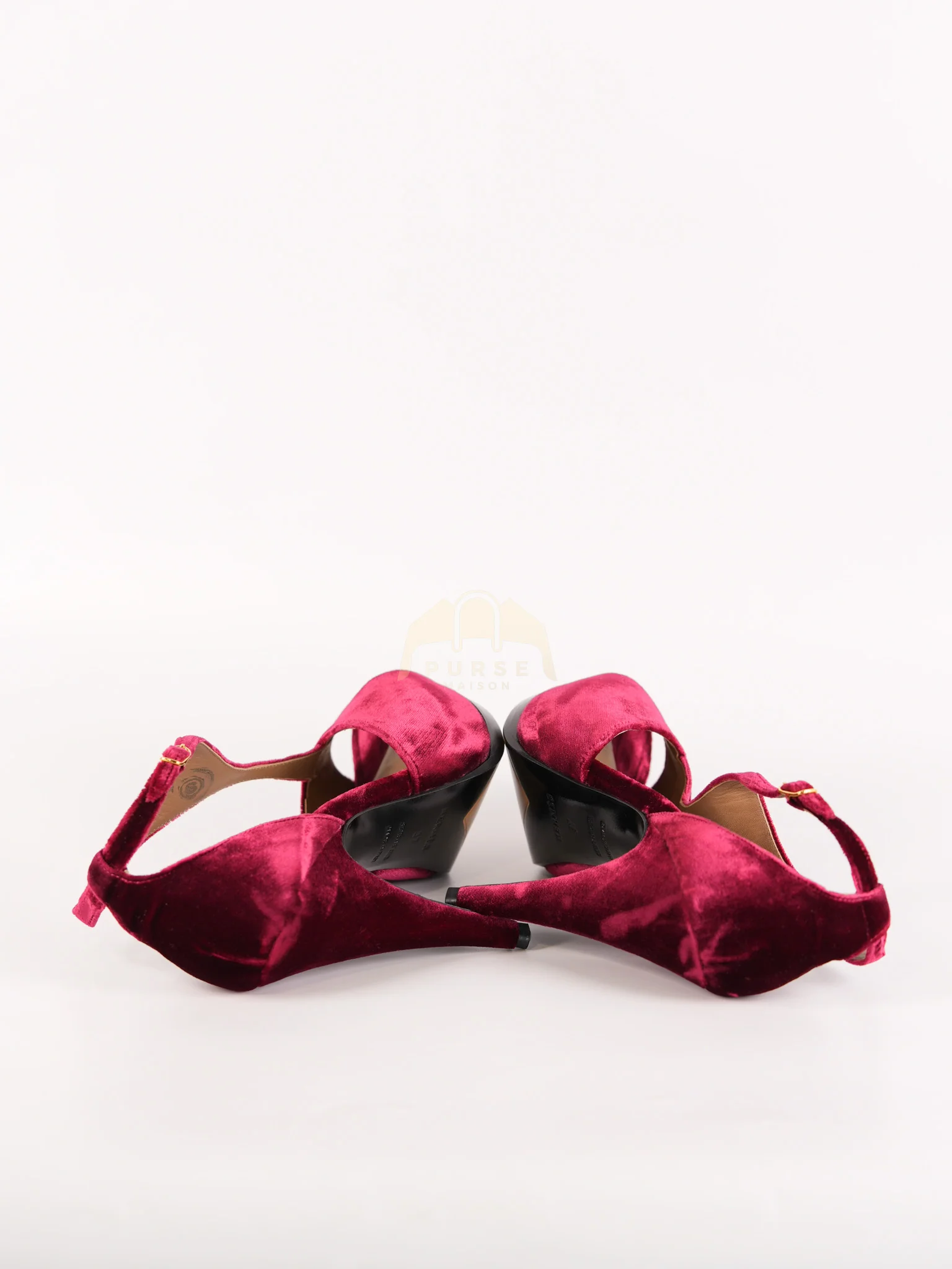 Hermes Fracas Velourss Garance Red Velvet Sandals Size 37 (24 cm) - Image 4