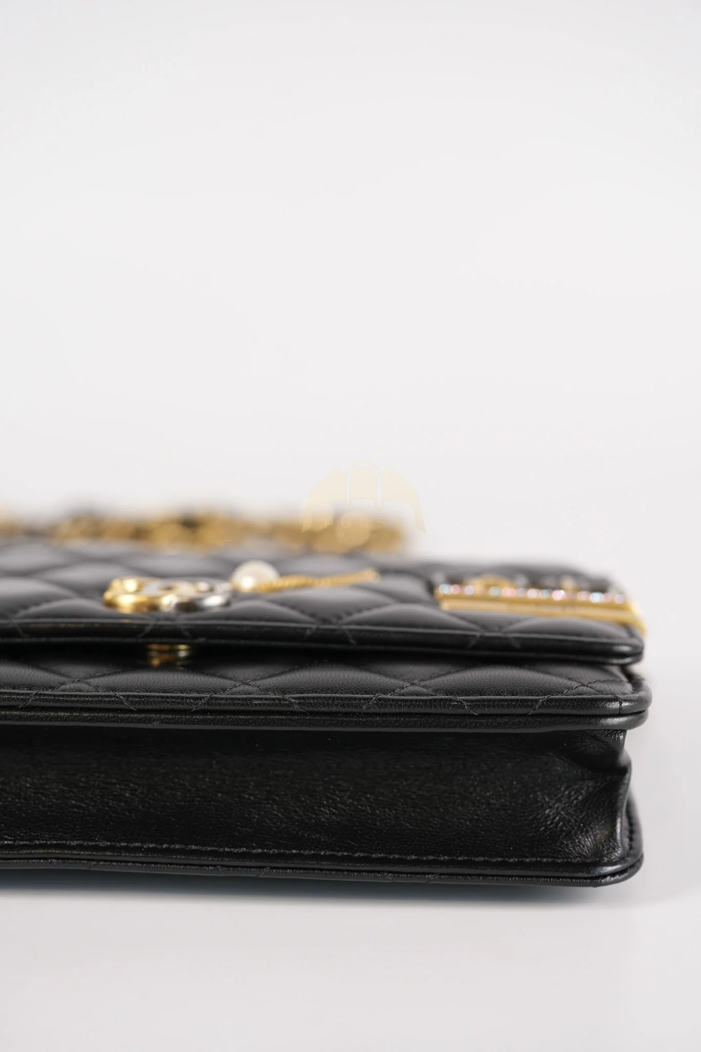 Chanel Wallet On Chain Coco Clips (WOC) Quilted Lambskin Leather and Mixed Hardware (Microchip) - Image 14