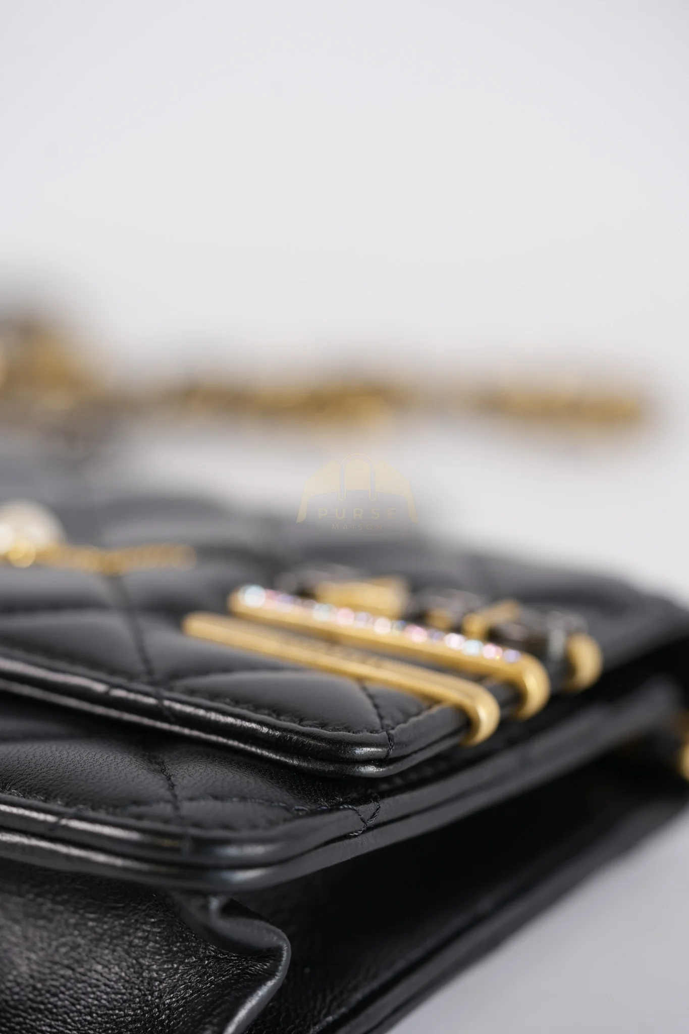 Chanel Wallet On Chain Coco Clips (WOC) Quilted Lambskin Leather and Mixed Hardware (Microchip) - Image 18