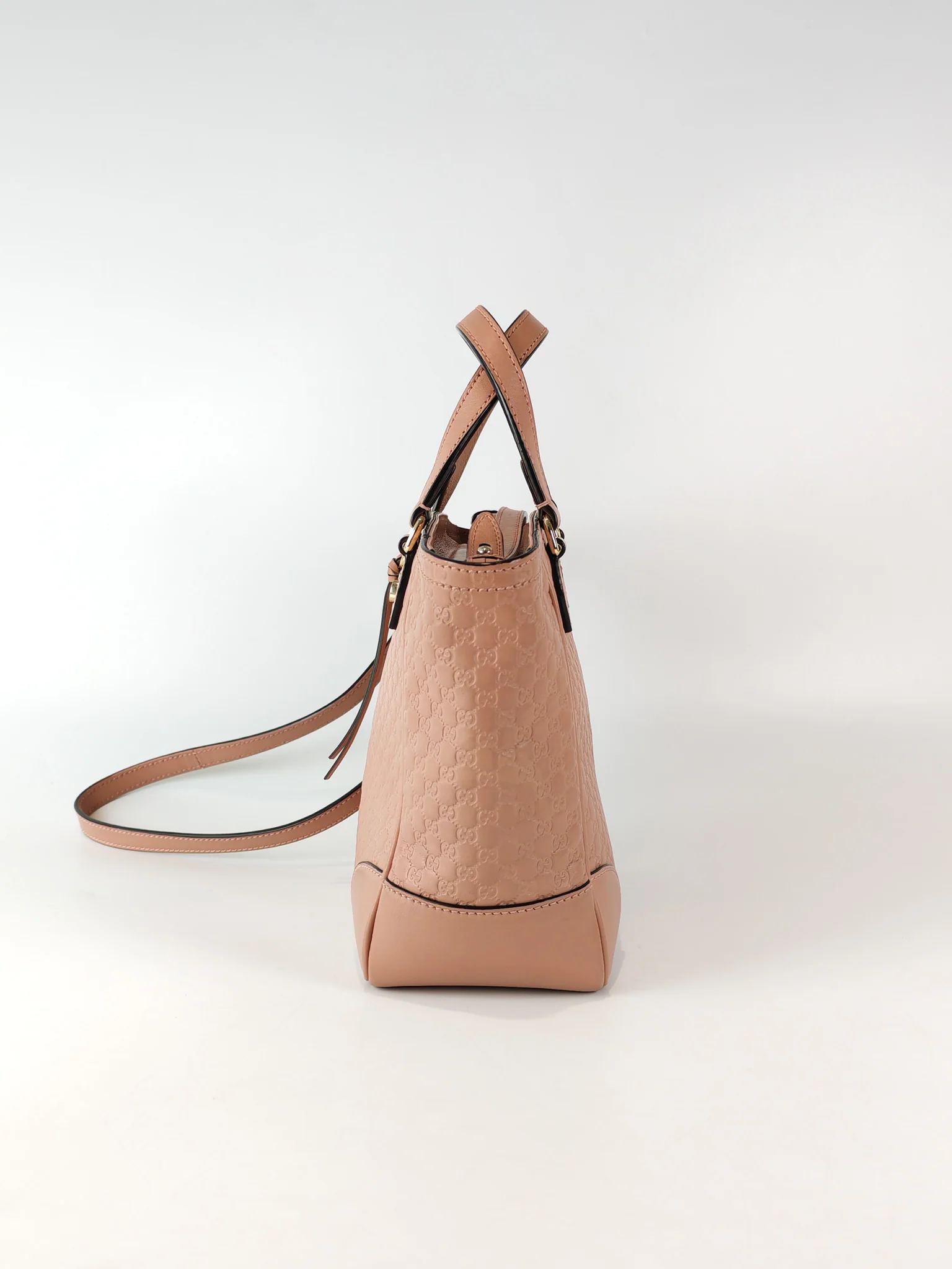 Gucci Bree Tote Bag Small in Pink Micro Guccissima Leather - Image 5