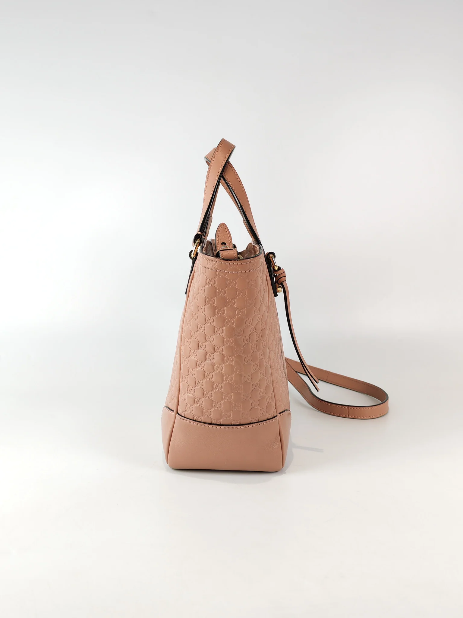 Gucci Bree Tote Bag Small in Pink Micro Guccissima Leather - Image 6