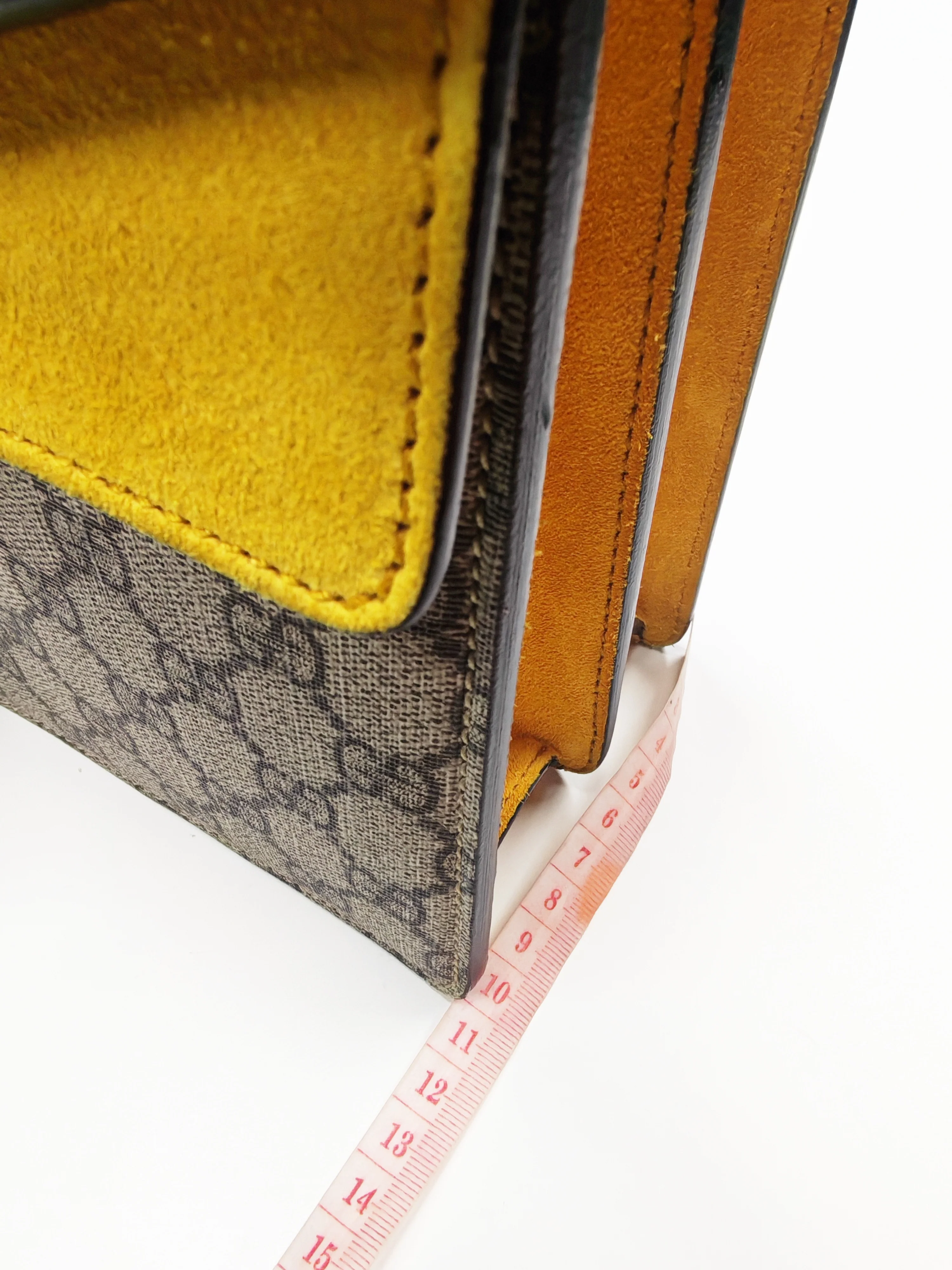 Gucci Dionysus Large Shoulder Bag with Yellow Suede and Supreme Canvas - Image 34