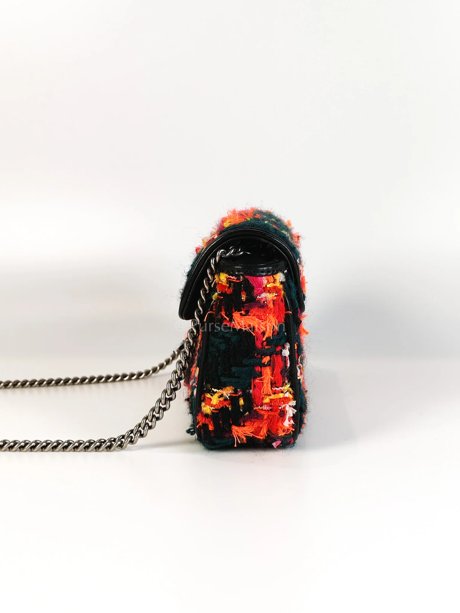 Gucci Tweed Multicolor Marmont Super Mini Chain Bag - Image 5