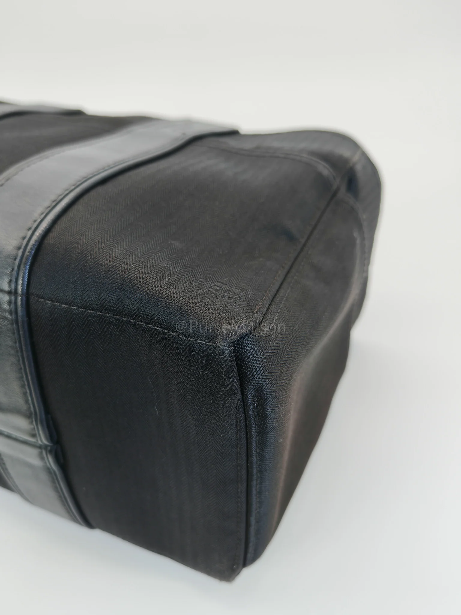 Hermes Acapulco PM in Black Canvas Vintage Handbag - Image 10